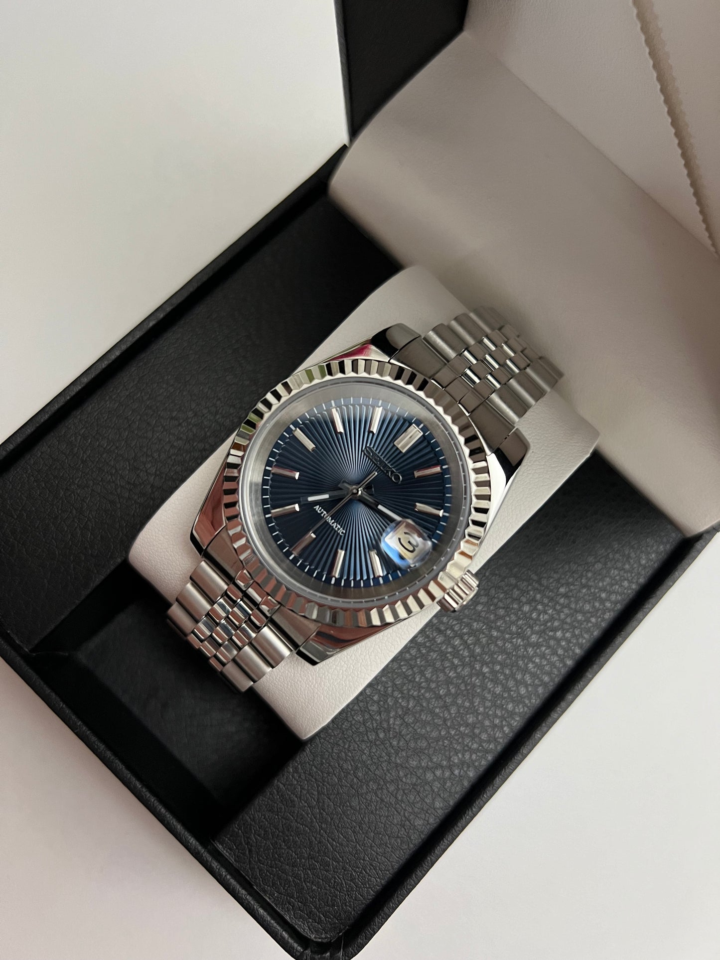 Blue Classic Datejust Custom Seiko Mod