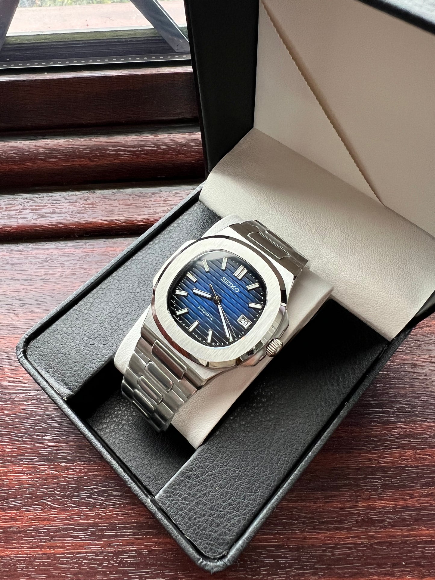 Royal Blue Nautilus Custom Seiko Mod