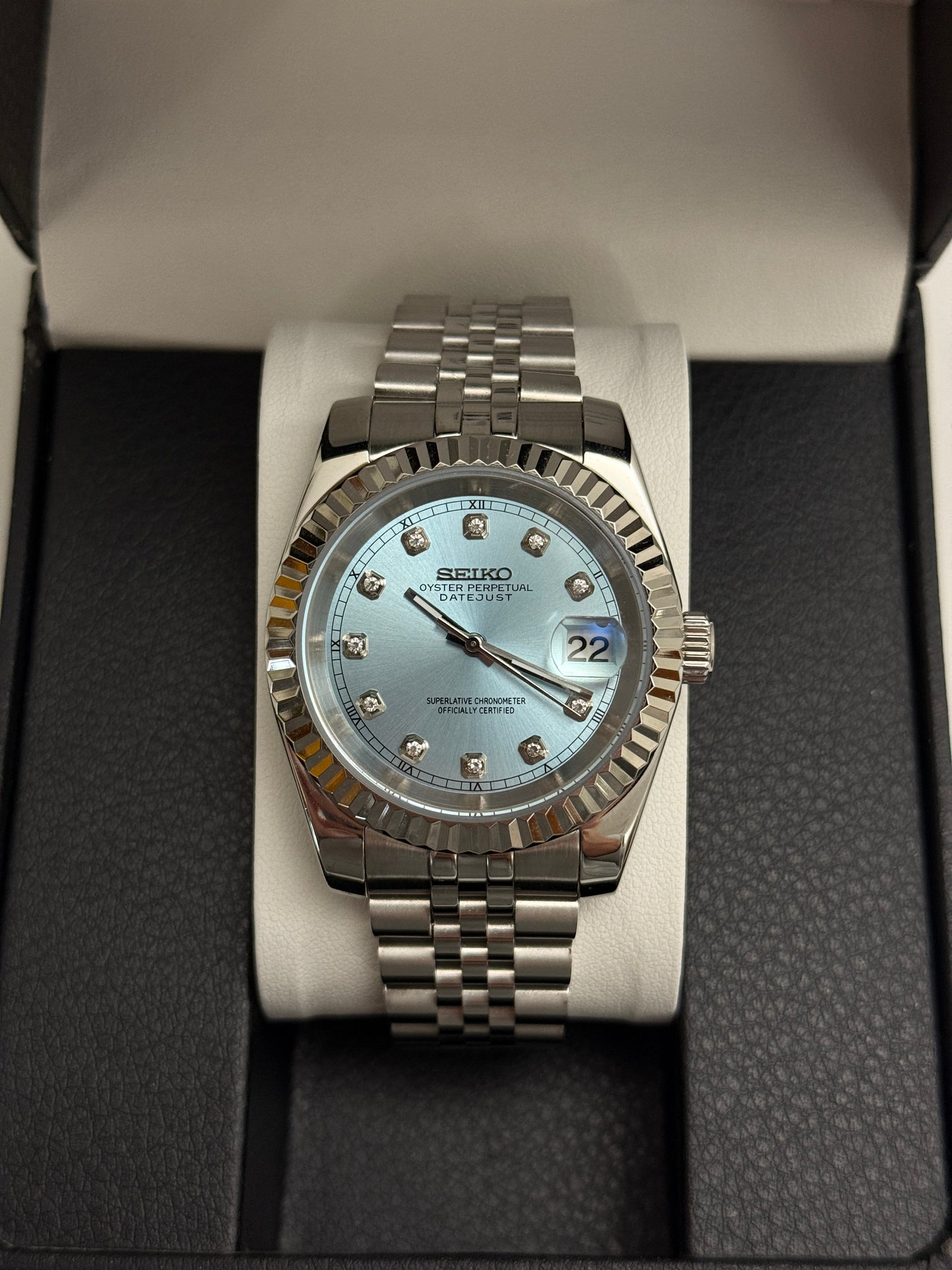 Blue Diamond Datejust 39mm Custom Seiko Mod