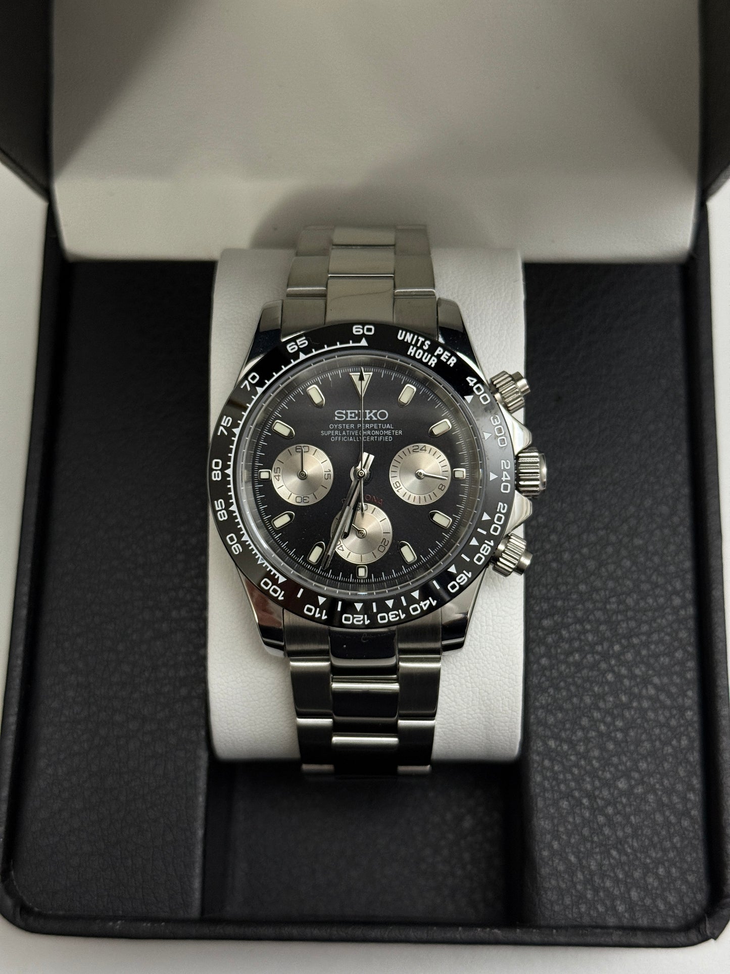 Black Seiko Daytona Custom Mod (VK63)