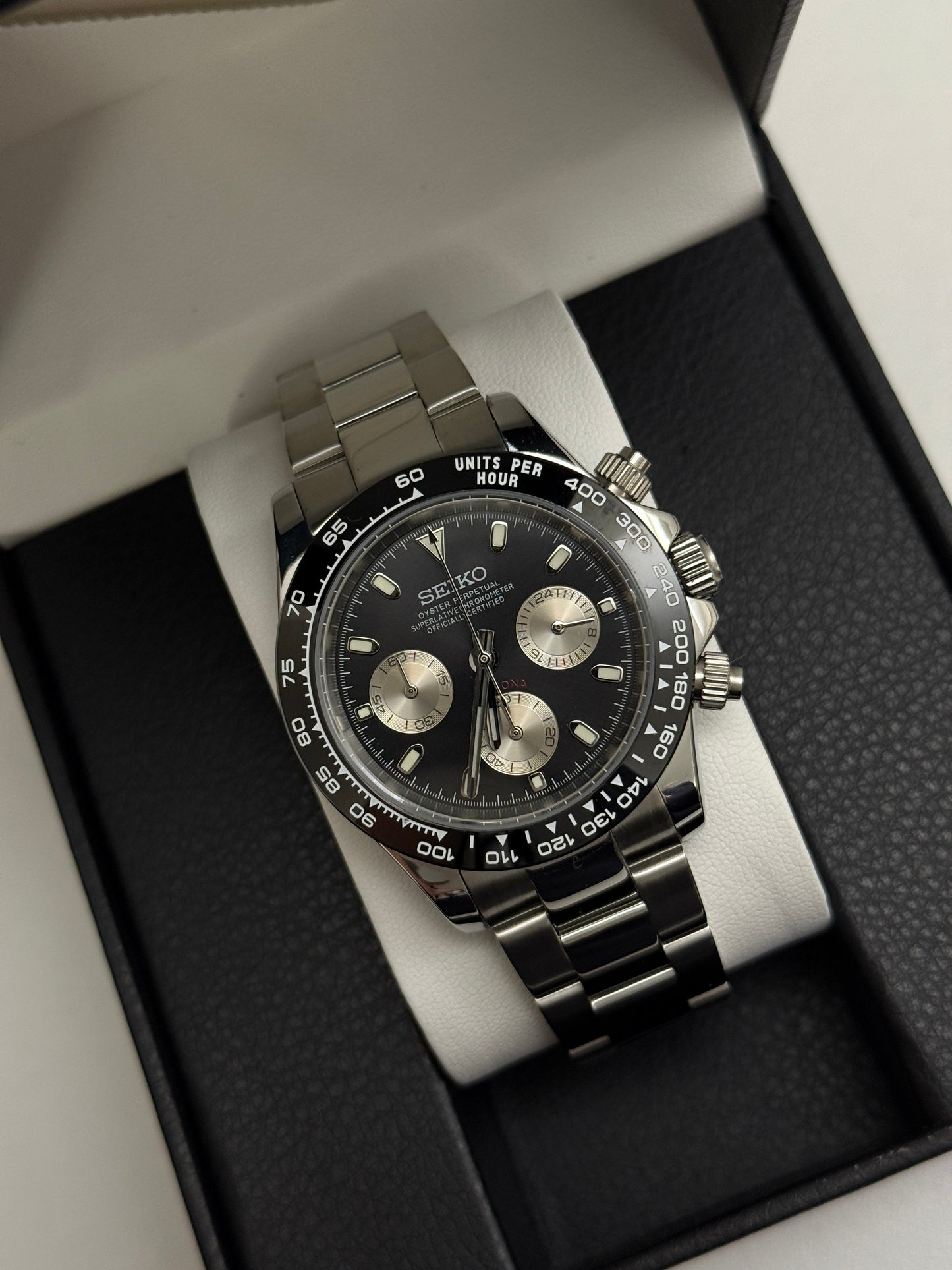 Black Seiko Daytona Custom Mod (VK63)