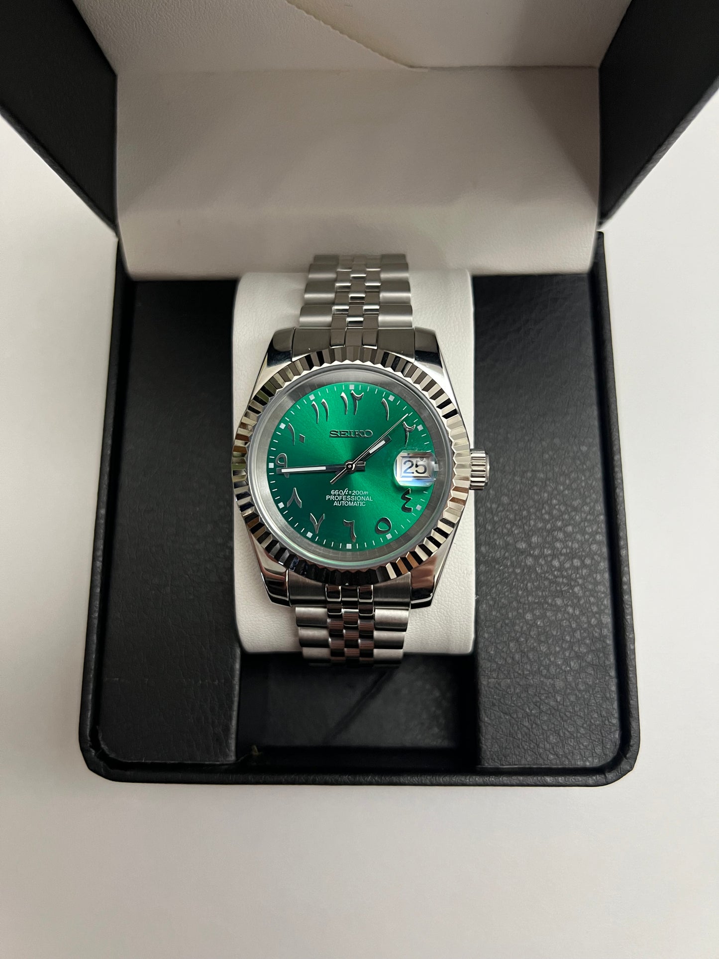 Green Arabic Datejust 39mm Custom Seiko Mod