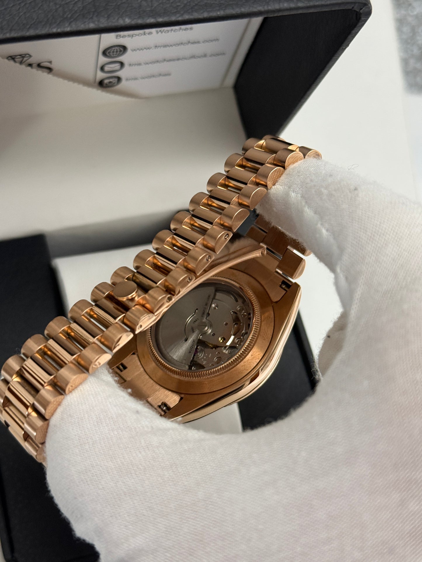 Rose Gold White Arabic 39mm Custom Seiko Mod