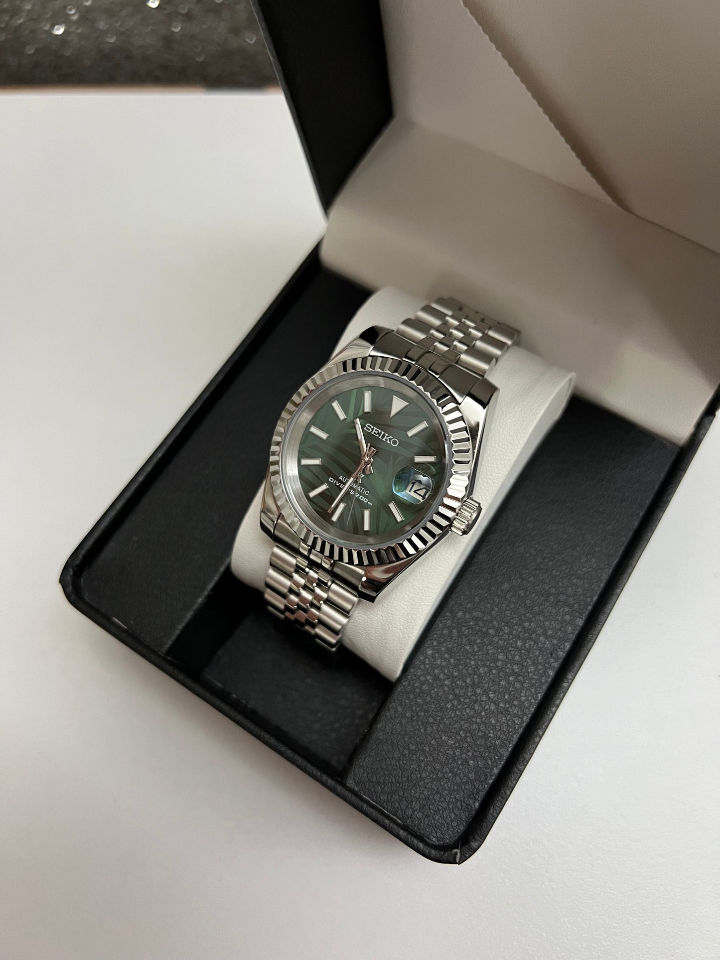 Green Palm Datejust Custom Seiko Mod