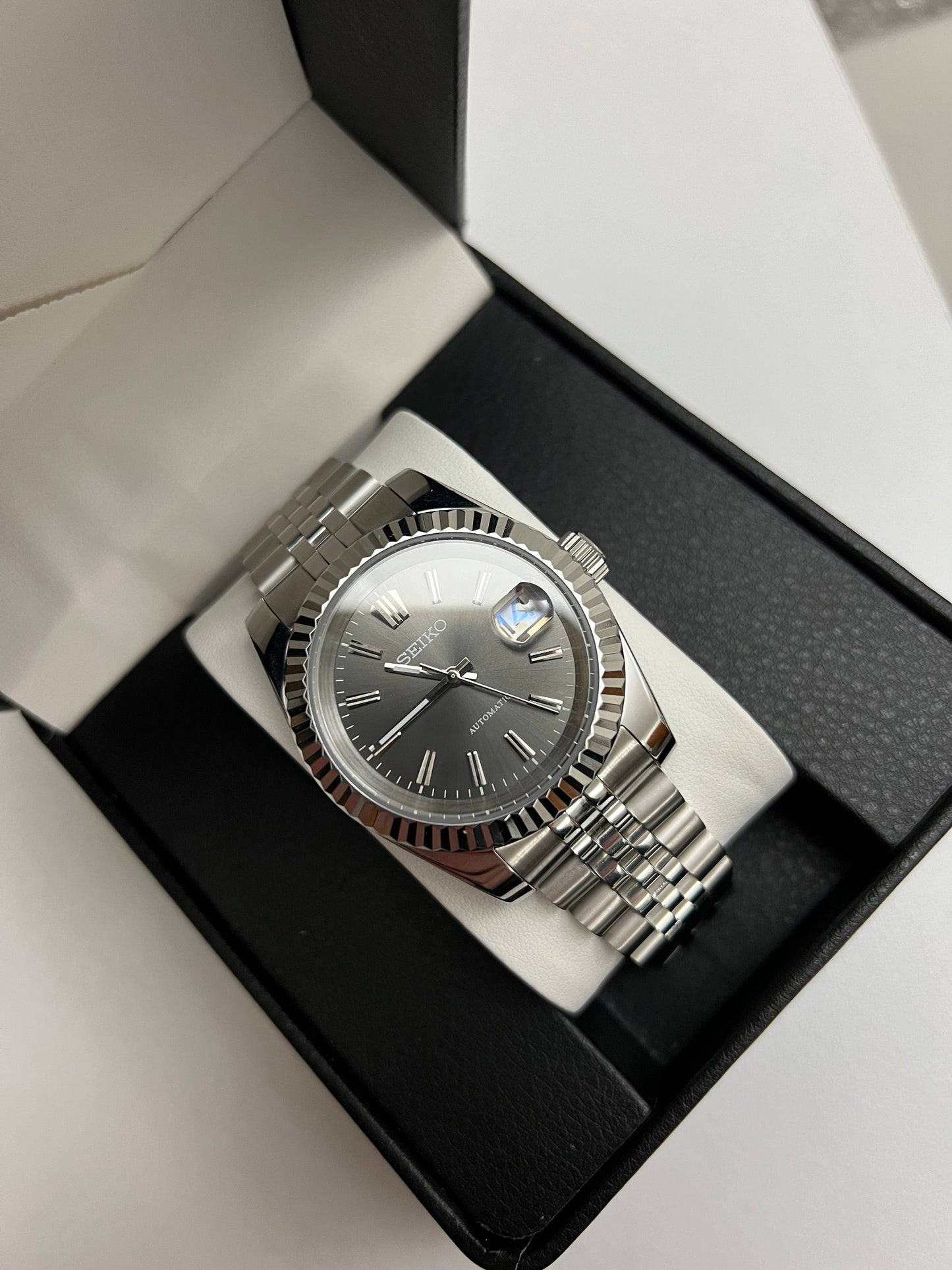 Grey Sunburst Datejust Custom Seiko Mod