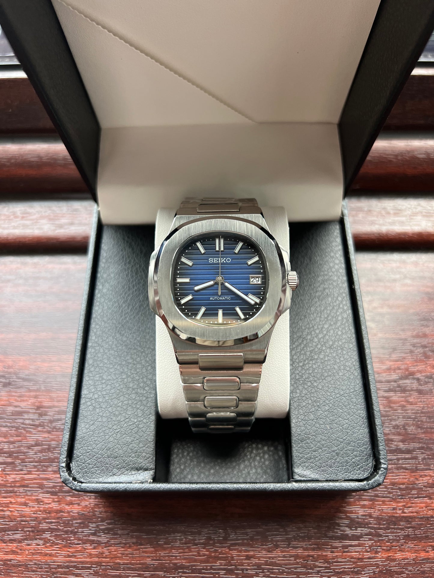 Royal Blue Nautilus Custom Seiko Mod