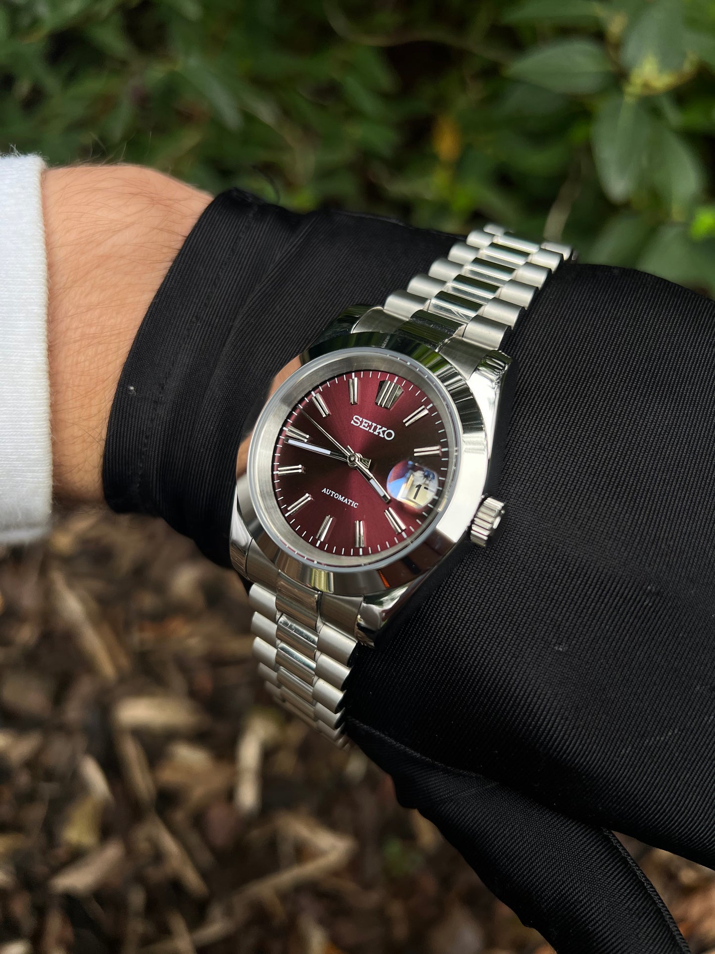 Maroon DateJust Custom Seiko Mod