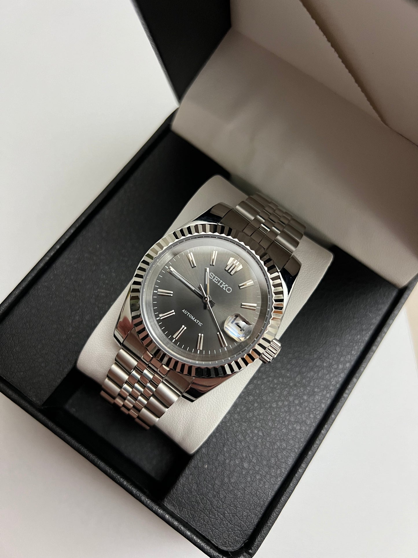 Grey Sunburst Datejust Custom Seiko Mod