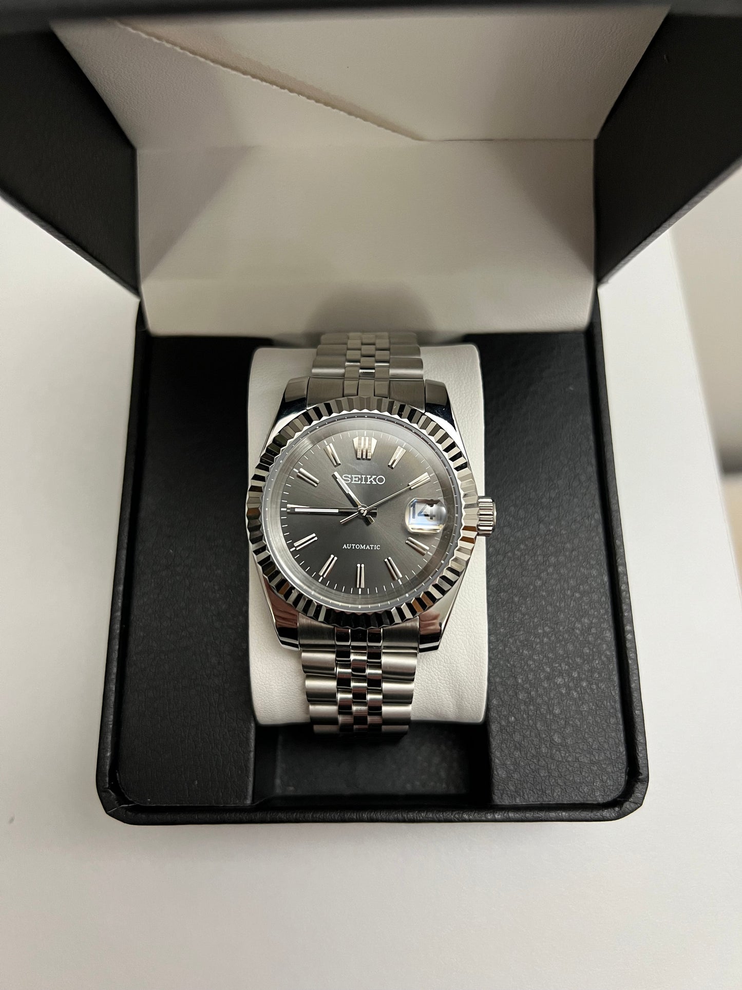 Grey Sunburst Datejust Custom Seiko Mod