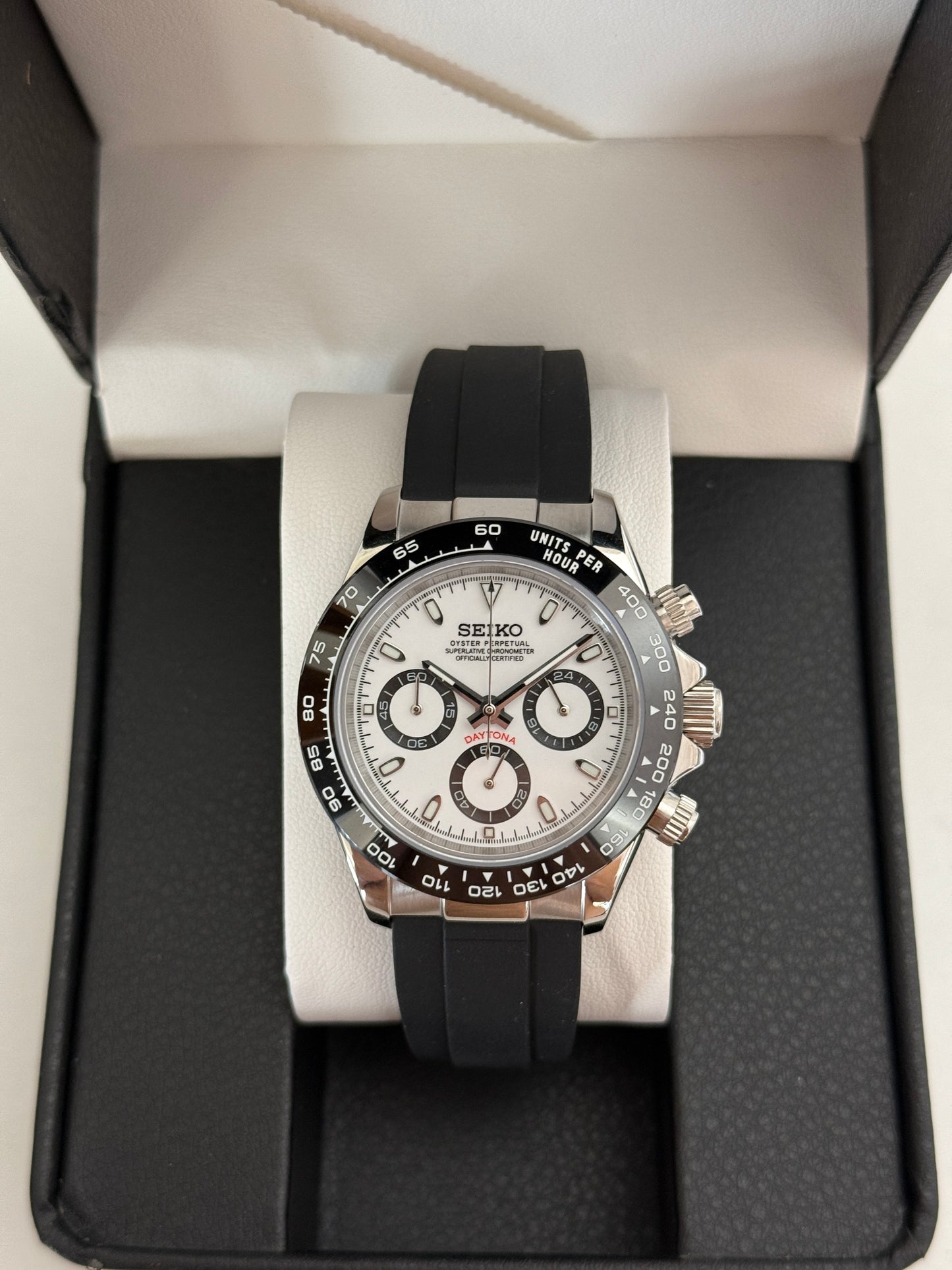 White Seiko Daytona Custom Mod (VK63)