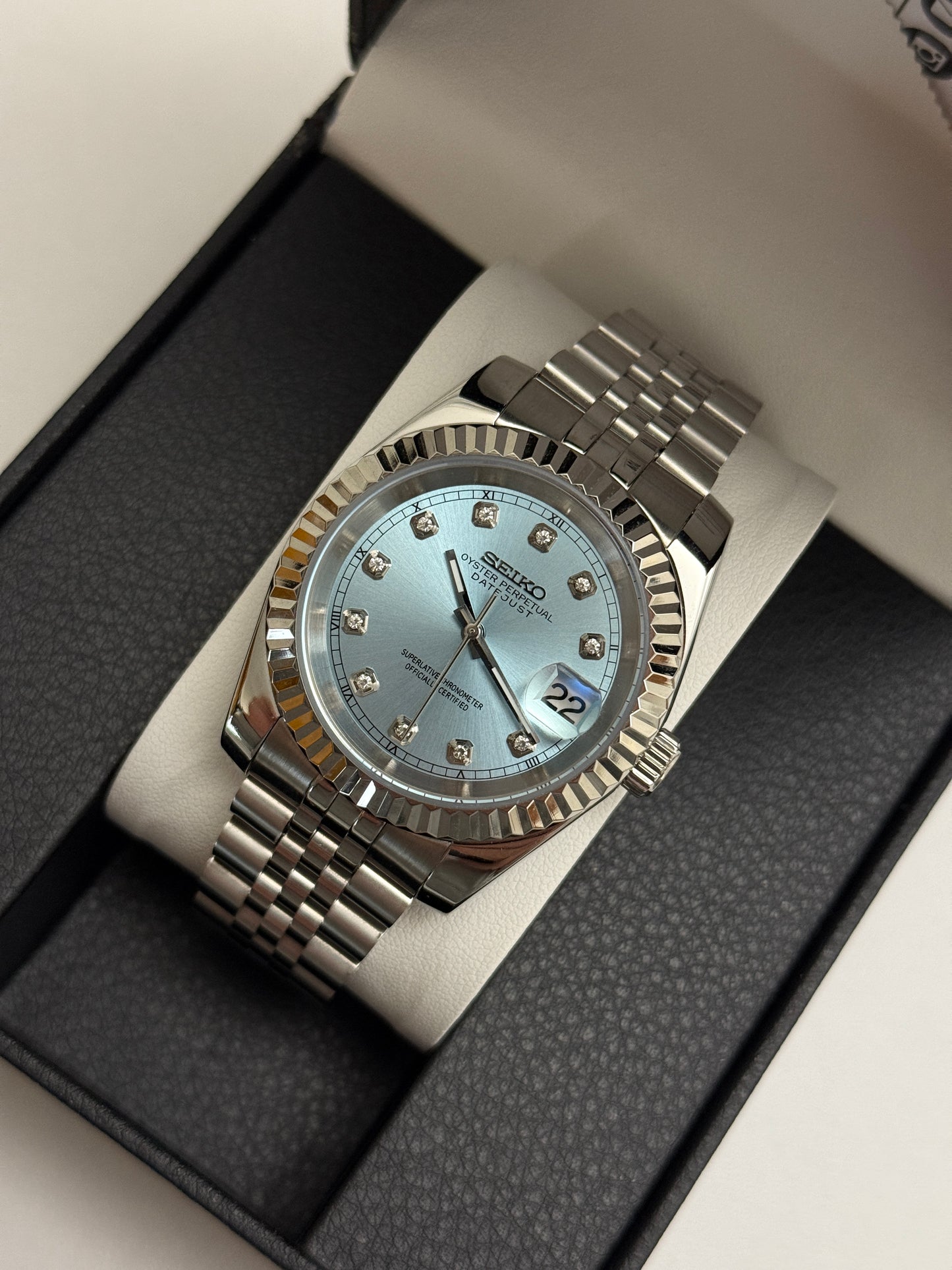 Blue Diamond Datejust 39mm Custom Seiko Mod
