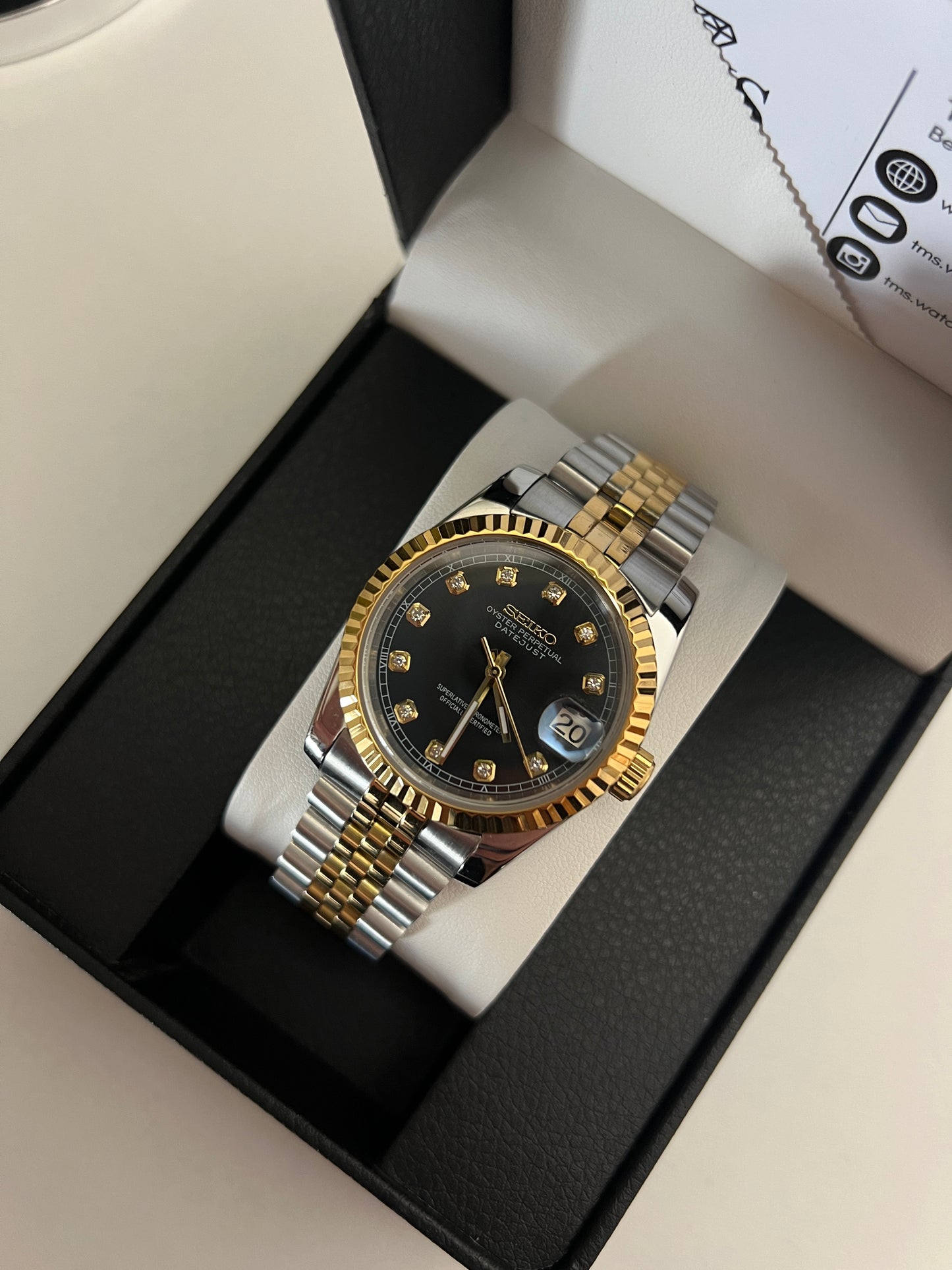 Black Diamond Datejust Custom Seiko Mod
