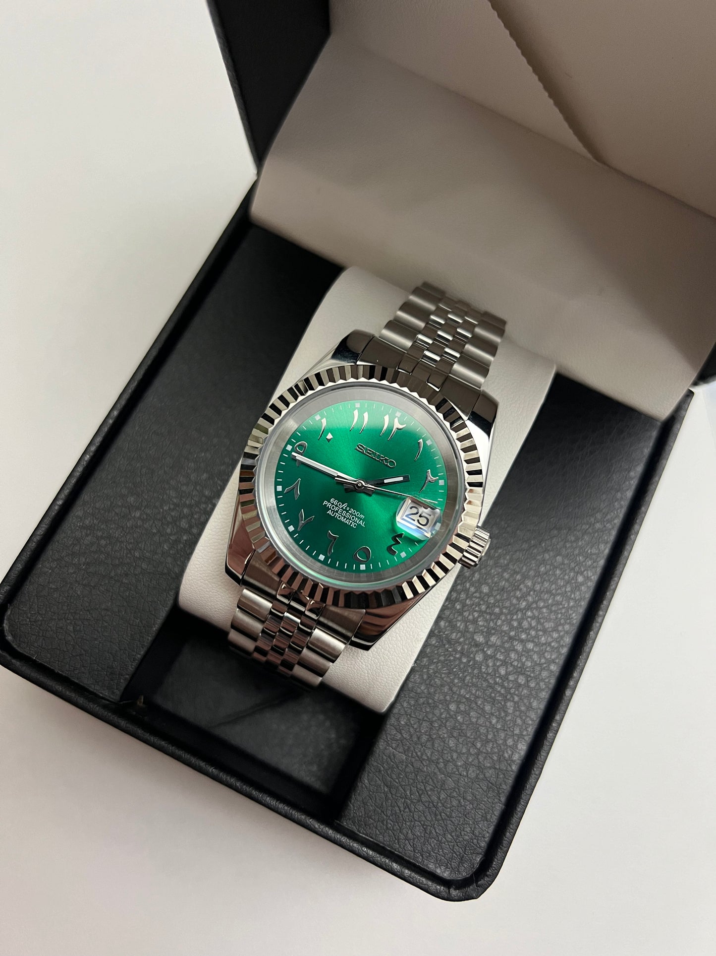Green Arabic Datejust 39mm Custom Seiko Mod