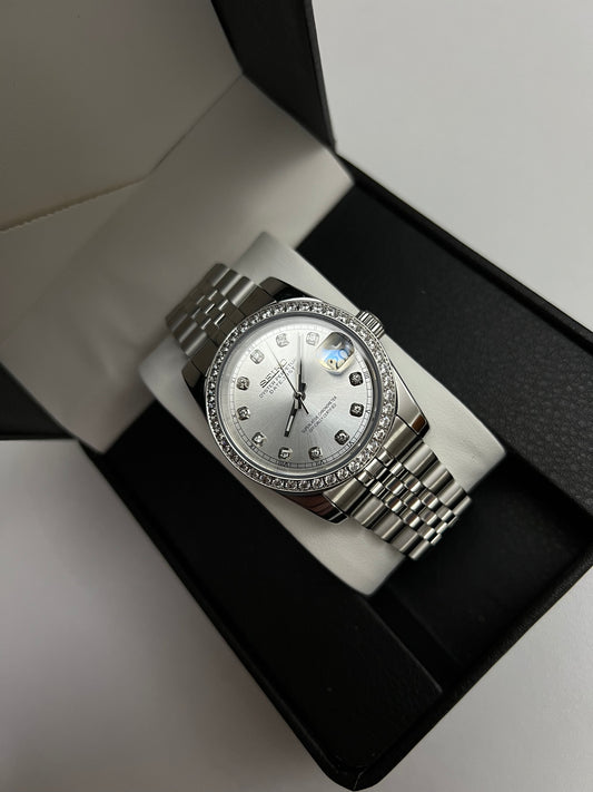 White Diamond Datejust Custom Seiko Mod