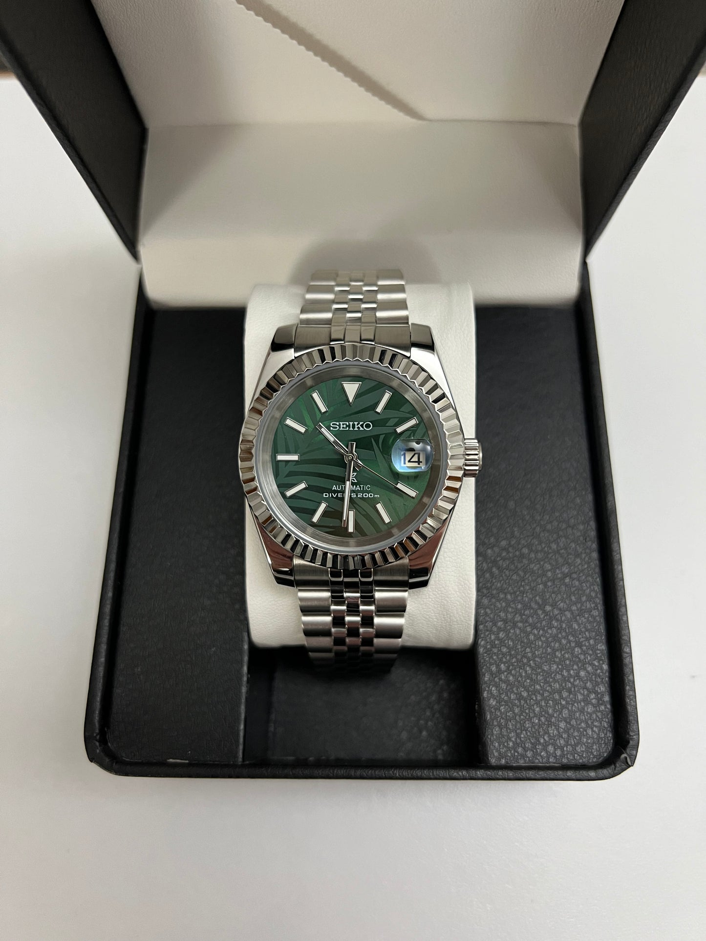 Green Palm Datejust Custom Seiko Mod