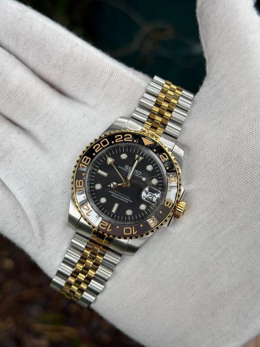 Black And Grey GMT Custom Seiko Mod