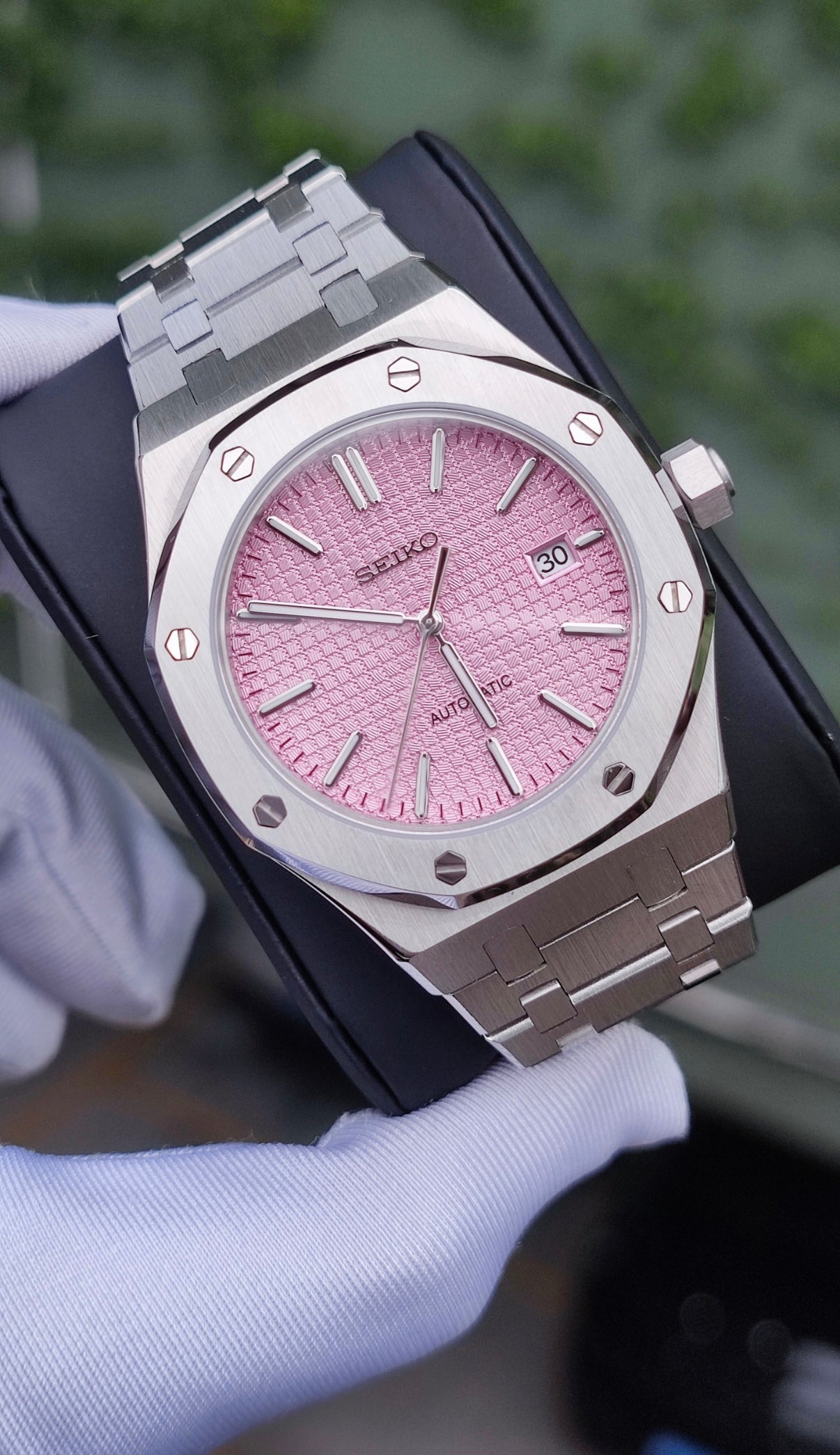 Pink Royal Oak Custom Seiko Mod