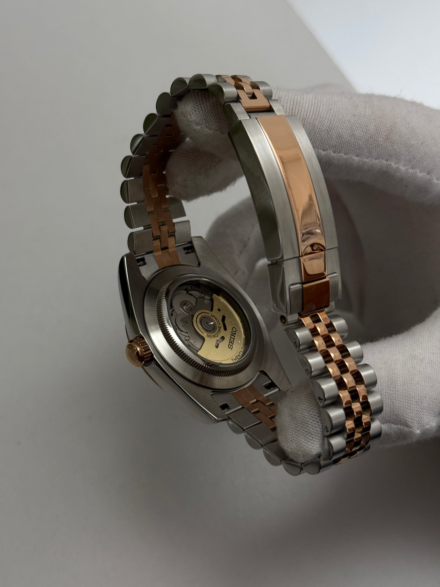 Black Palm Two-Tone Datejust Custom Seiko Mod
