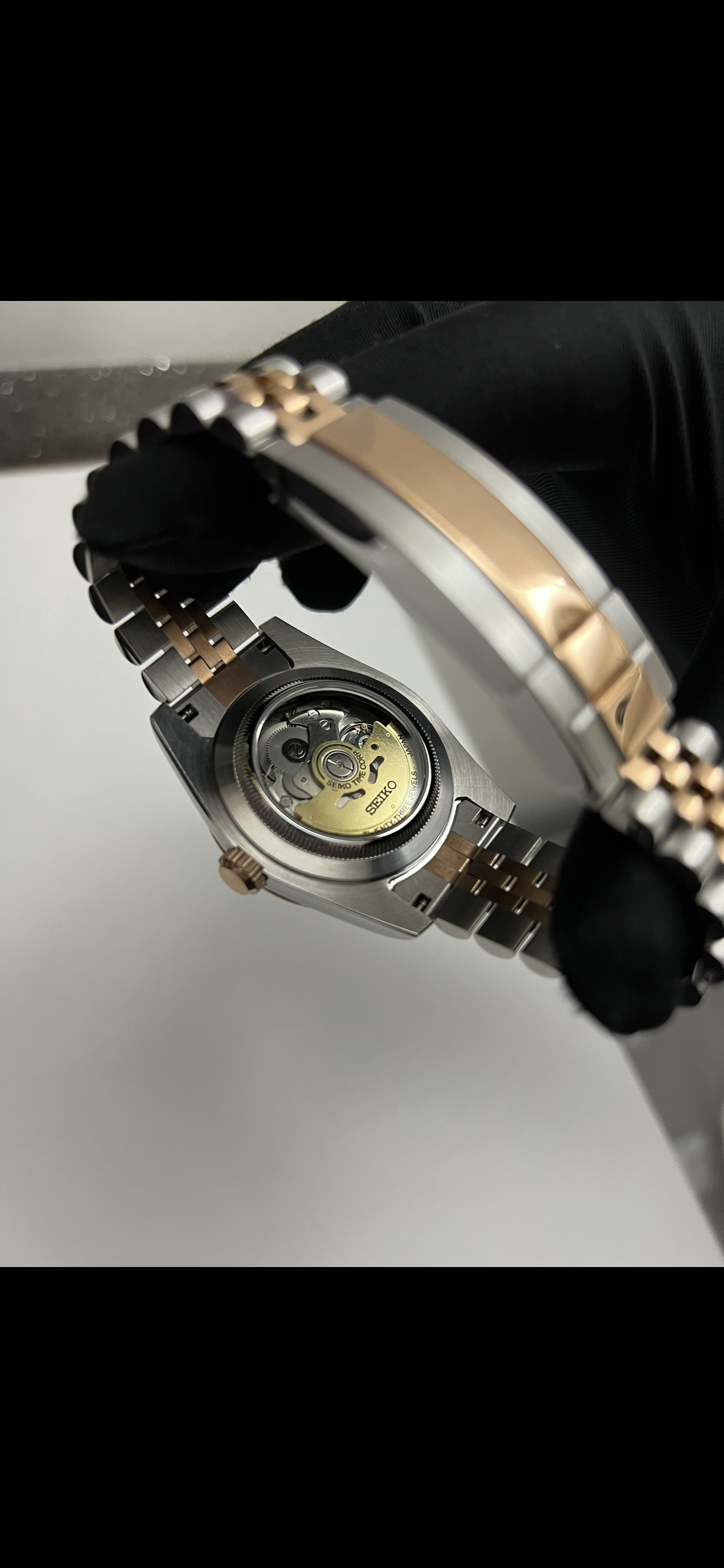 Diamond Brown Two-Tone Datejust Seiko Custom Mod
