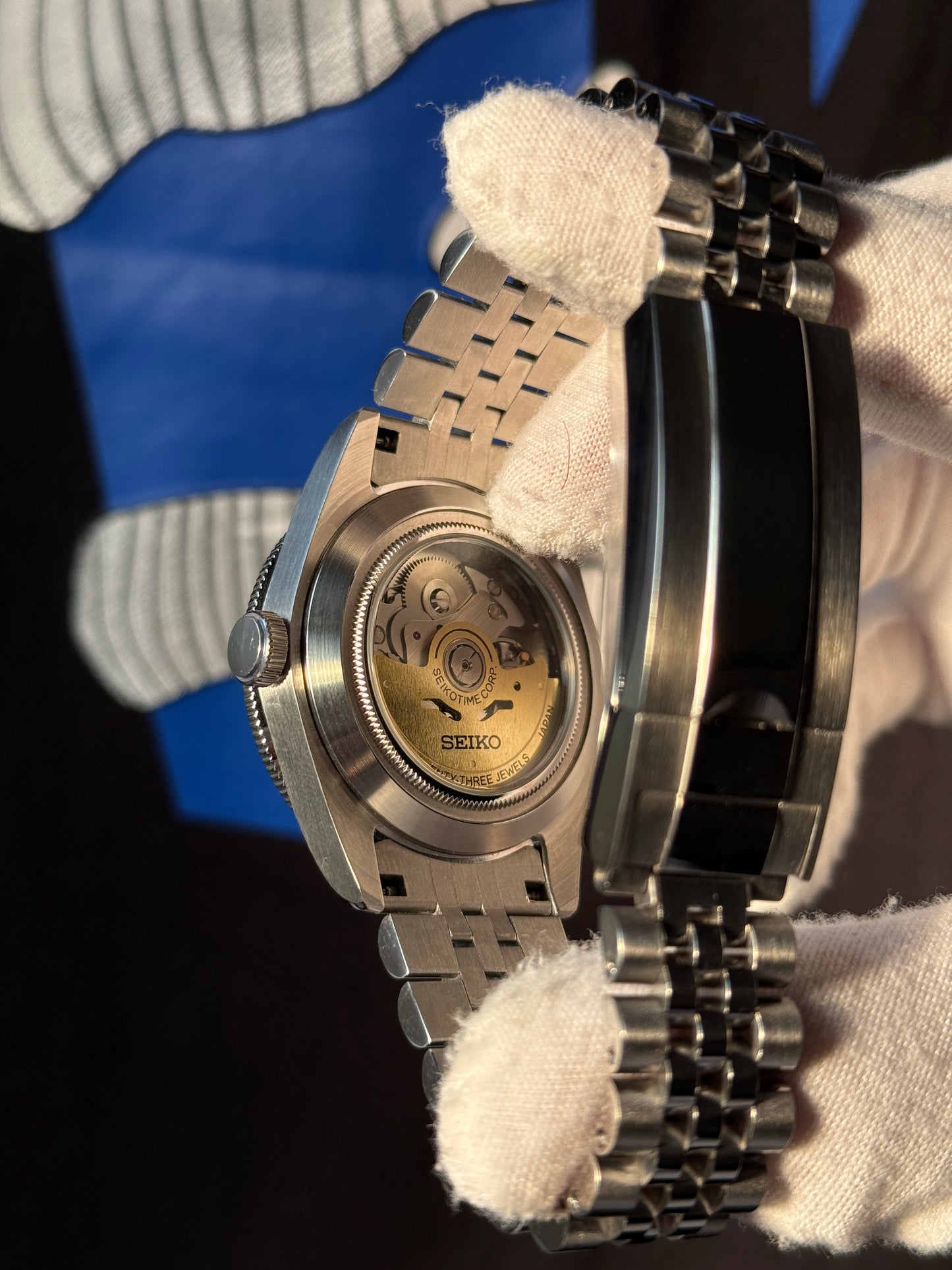 Red and Black Bay Custom Seiko Mod