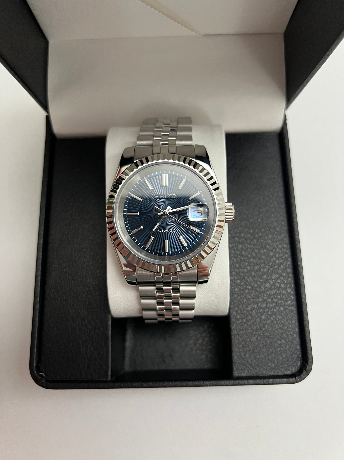 Blue Classic Datejust Custom Seiko Mod