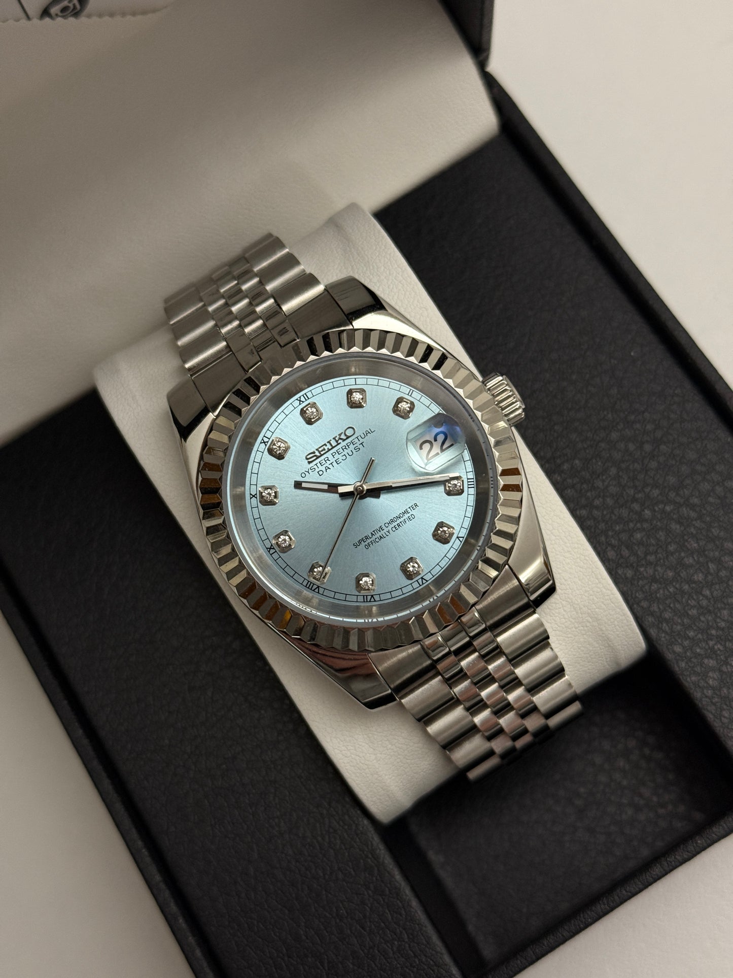 Blue Diamond Datejust 39mm Custom Seiko Mod
