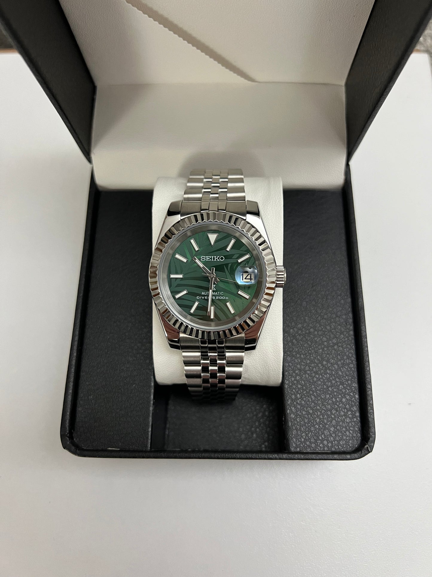 Green Palm Datejust Custom Seiko Mod
