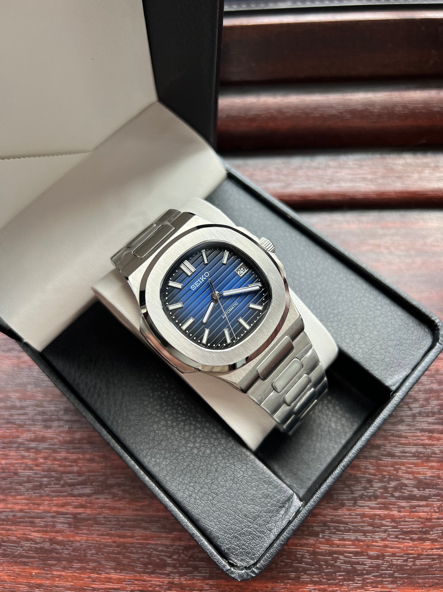 Royal Blue Nautilus Custom Seiko Mod