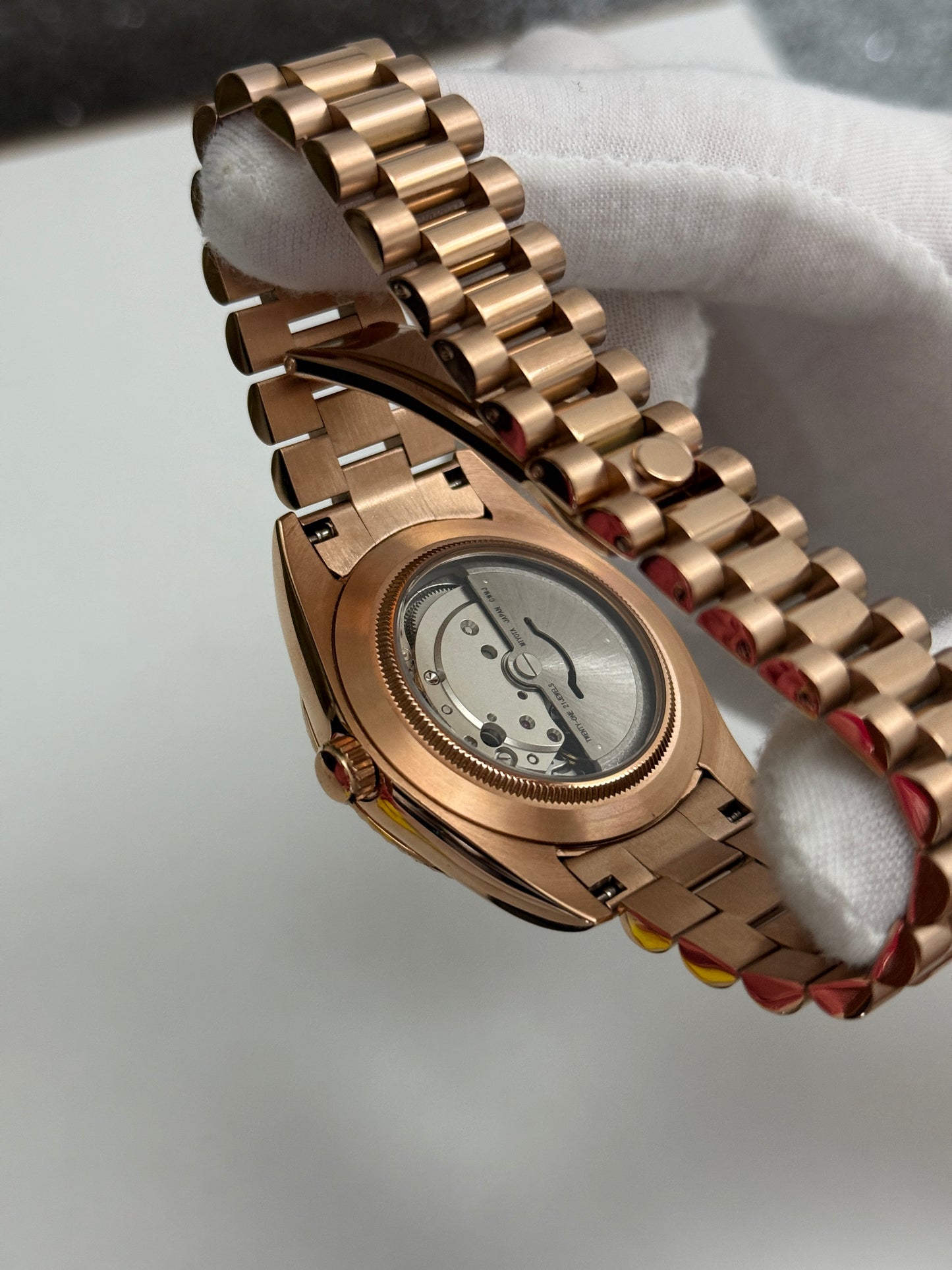 Graphite Rose Gold Roman DayDate Custom Seiko Mod