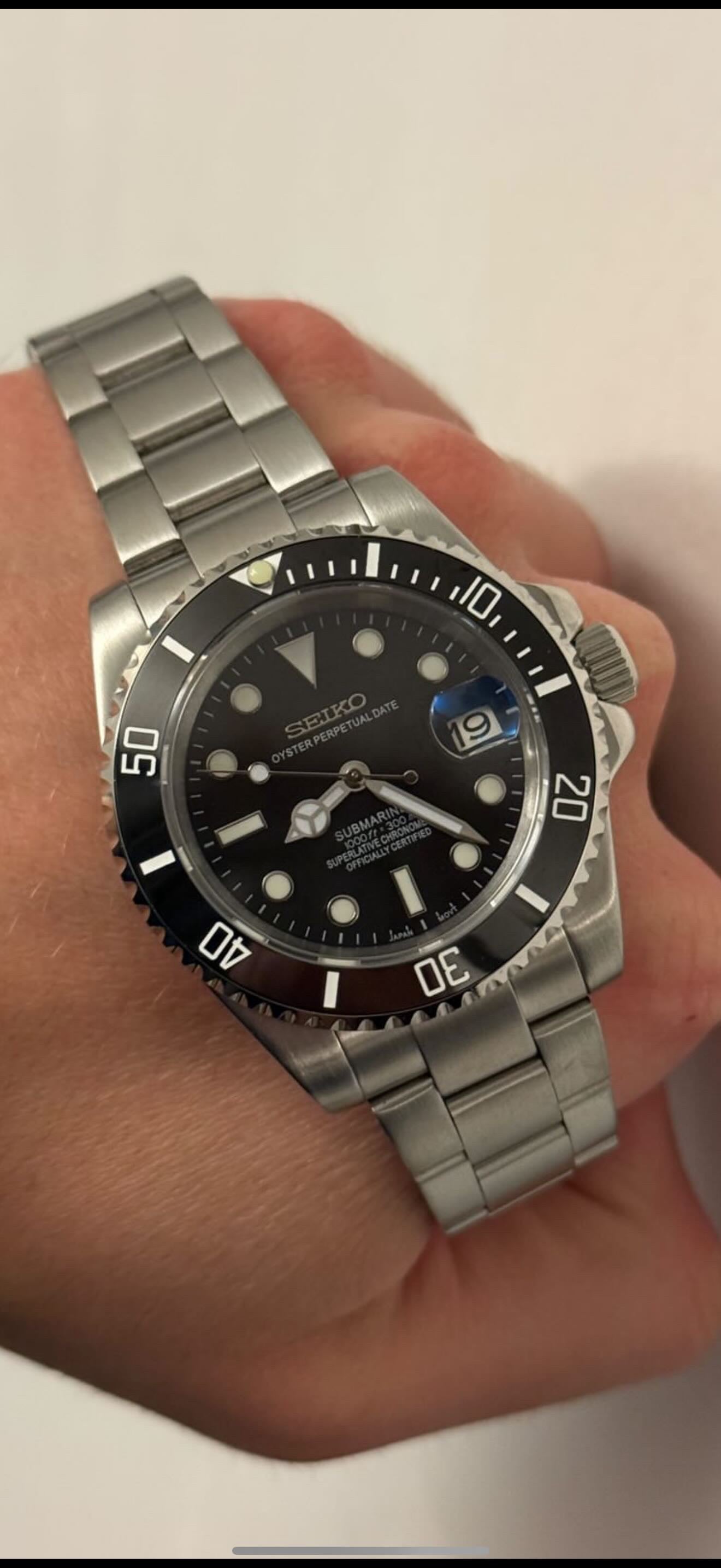 Black Submariner Custom Seiko Mod