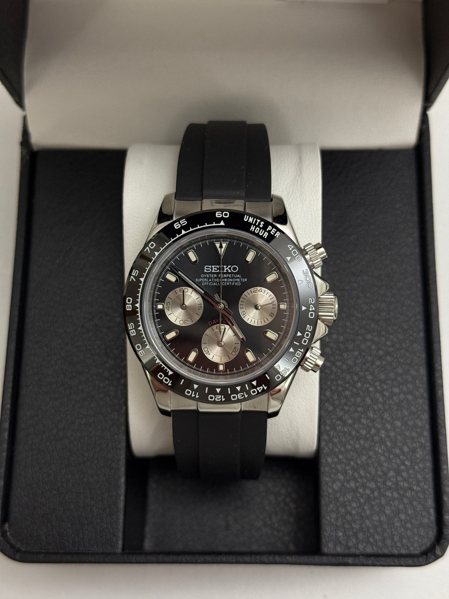 Black Seiko Daytona Custom Seiko Mod (VK63)