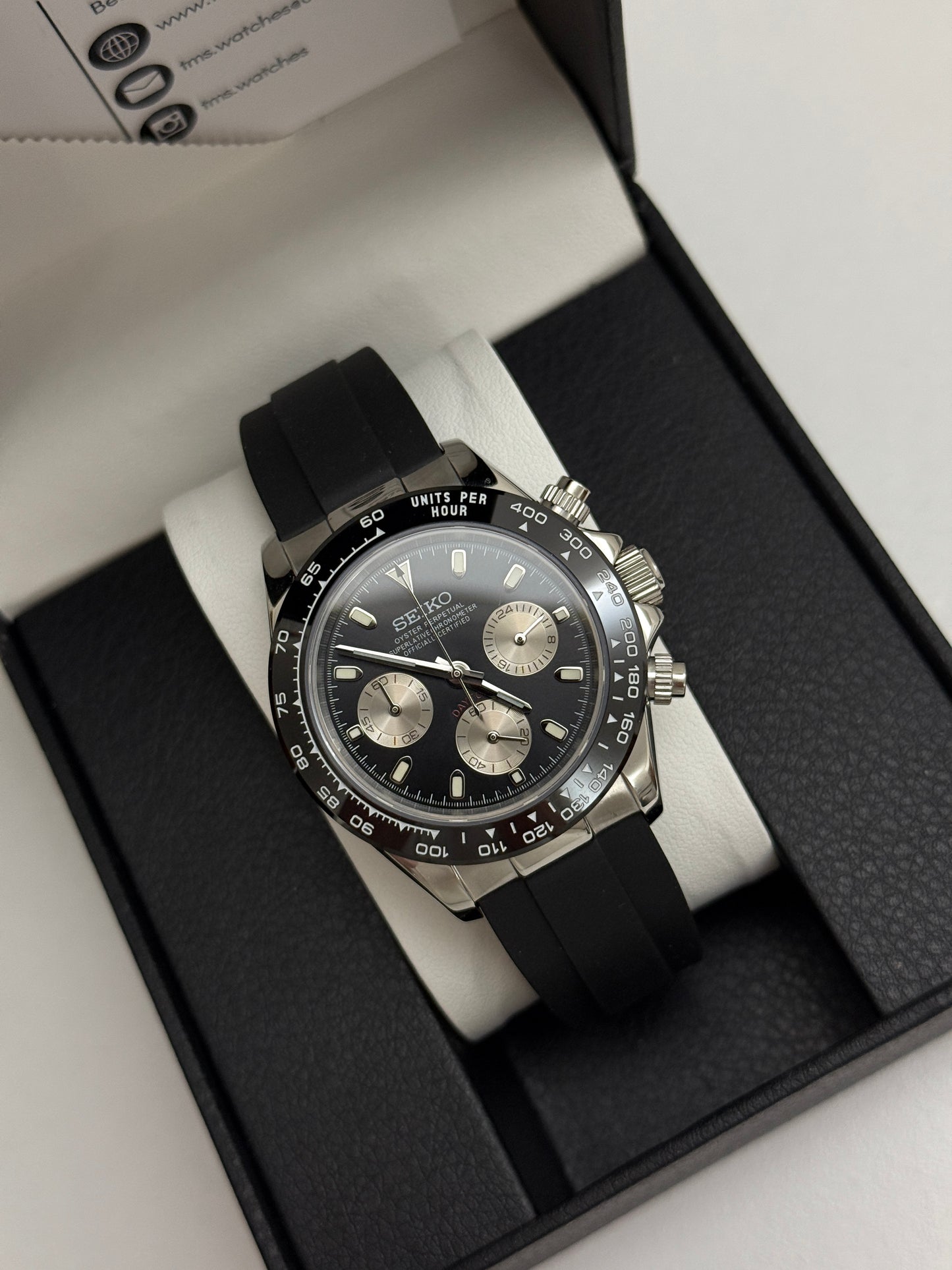 Black Seiko Daytona Custom Seiko Mod (VK63)