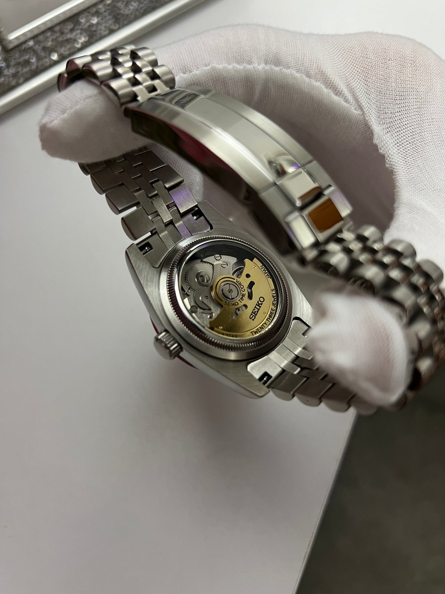 Candy Pink Arabic Datejust Custom Seiko Mod