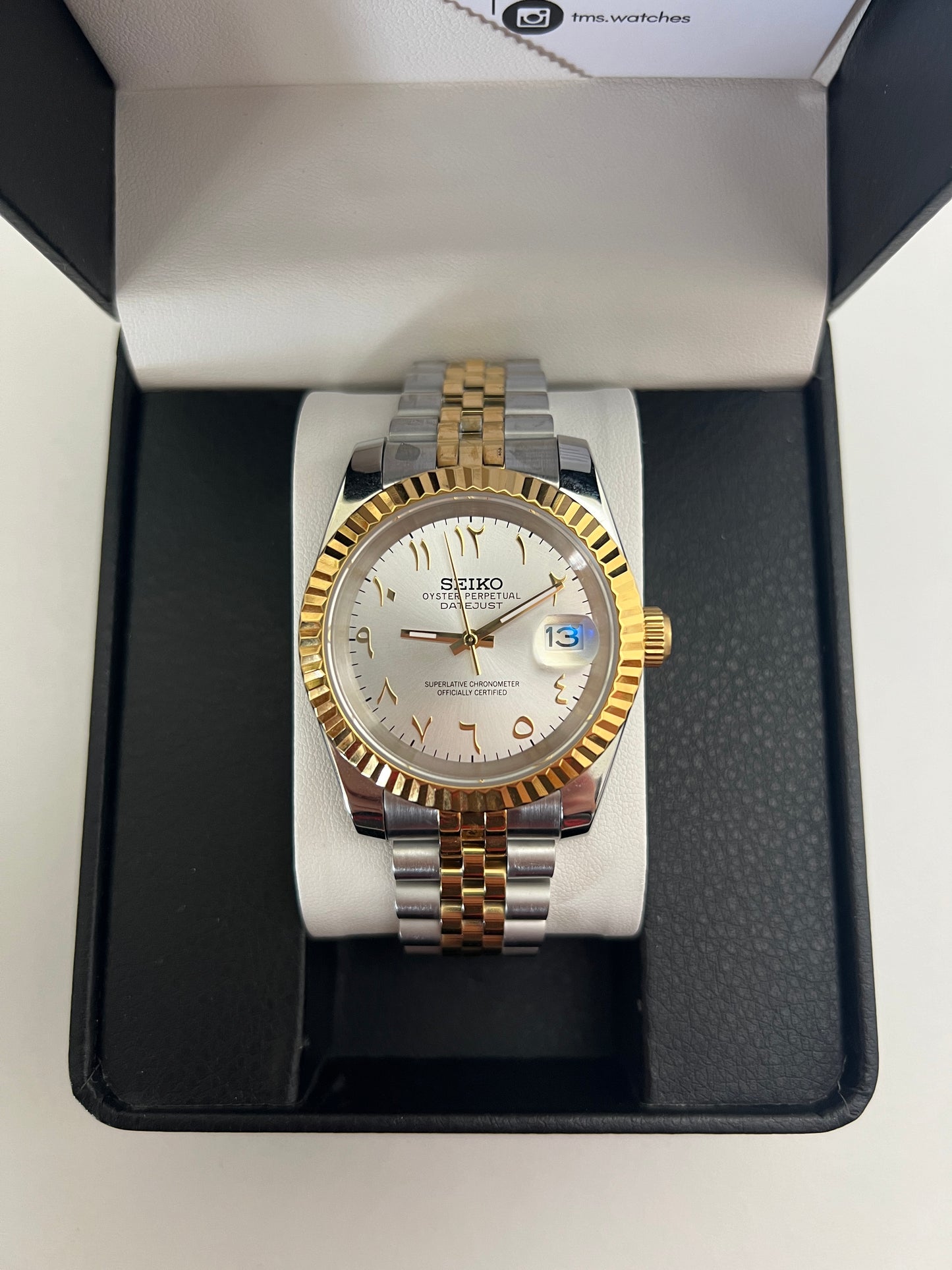 Two-Tone Arabic Datejust Custom Seiko Mod