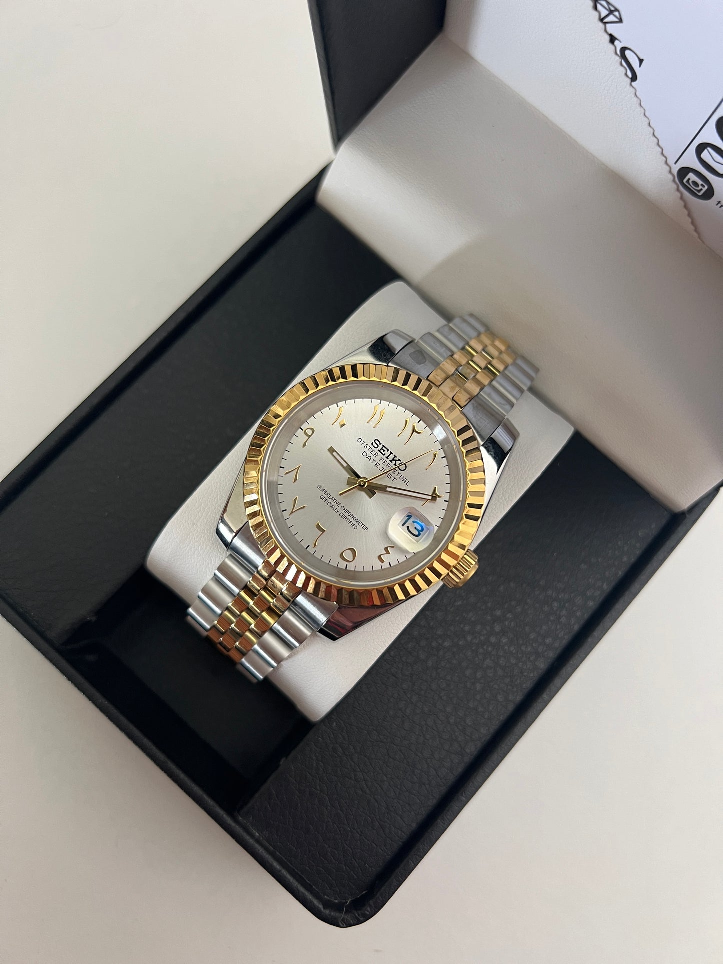 Two-Tone Arabic Datejust Custom Seiko Mod