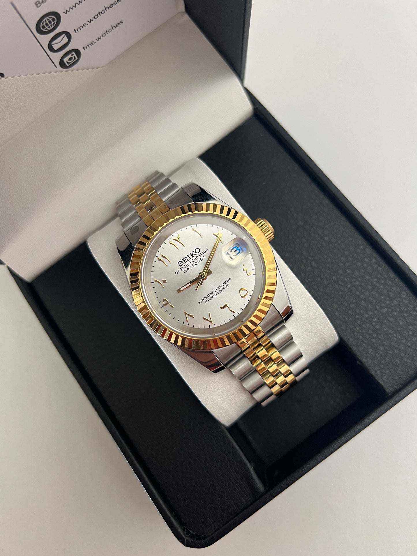 Two-Tone Arabic Datejust Custom Seiko Mod