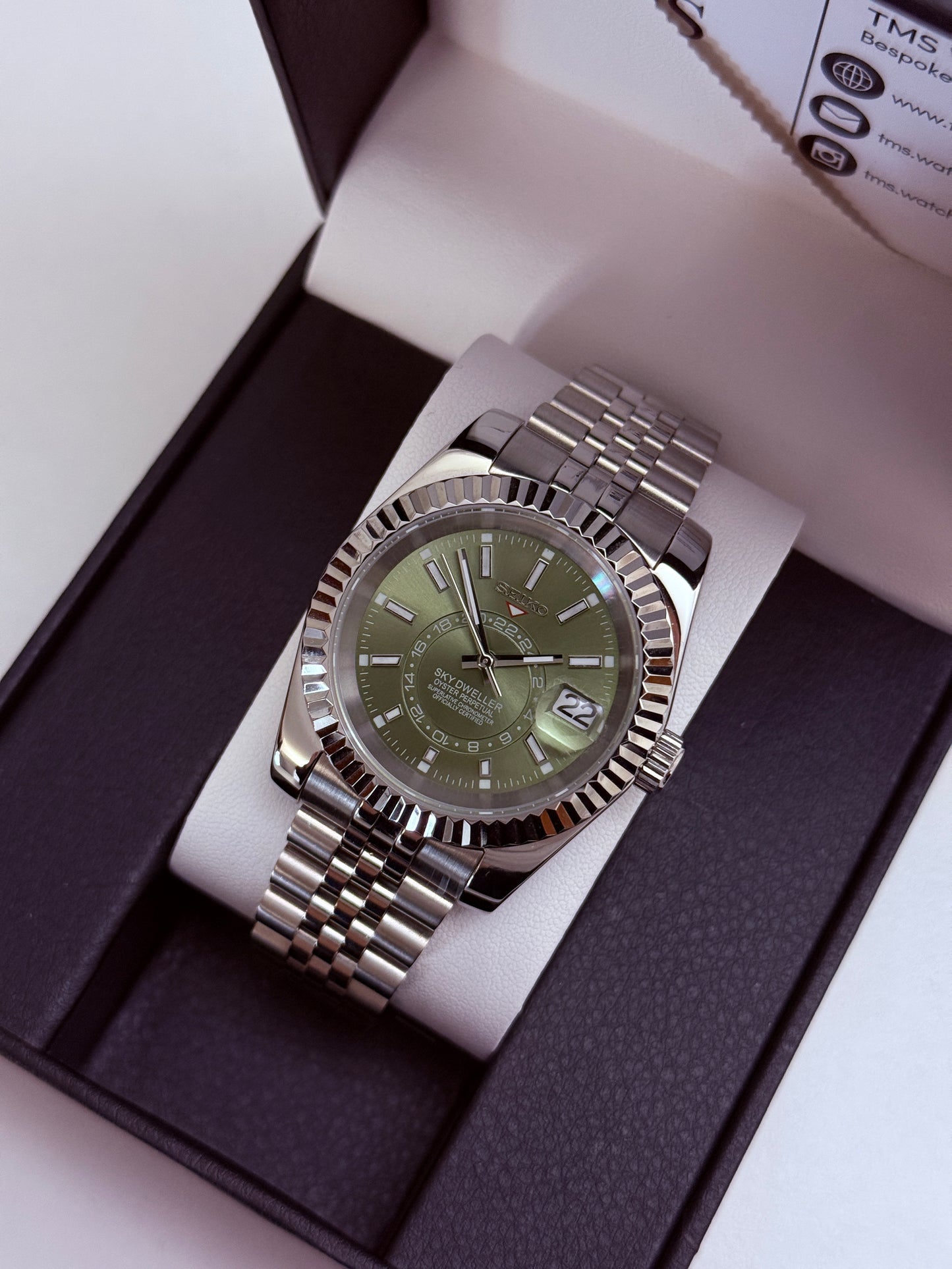 Green Sky Dweller DateJust Custom Seiko Mod