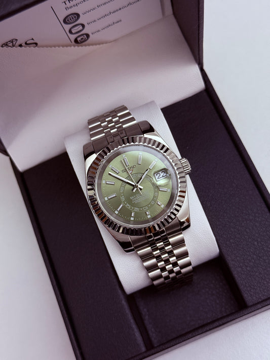 Green Sky Dweller DateJust Custom Seiko Mod