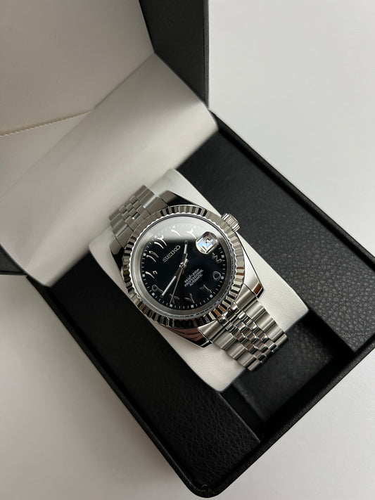 Black Arabic Datejust Custom Seiko Mod