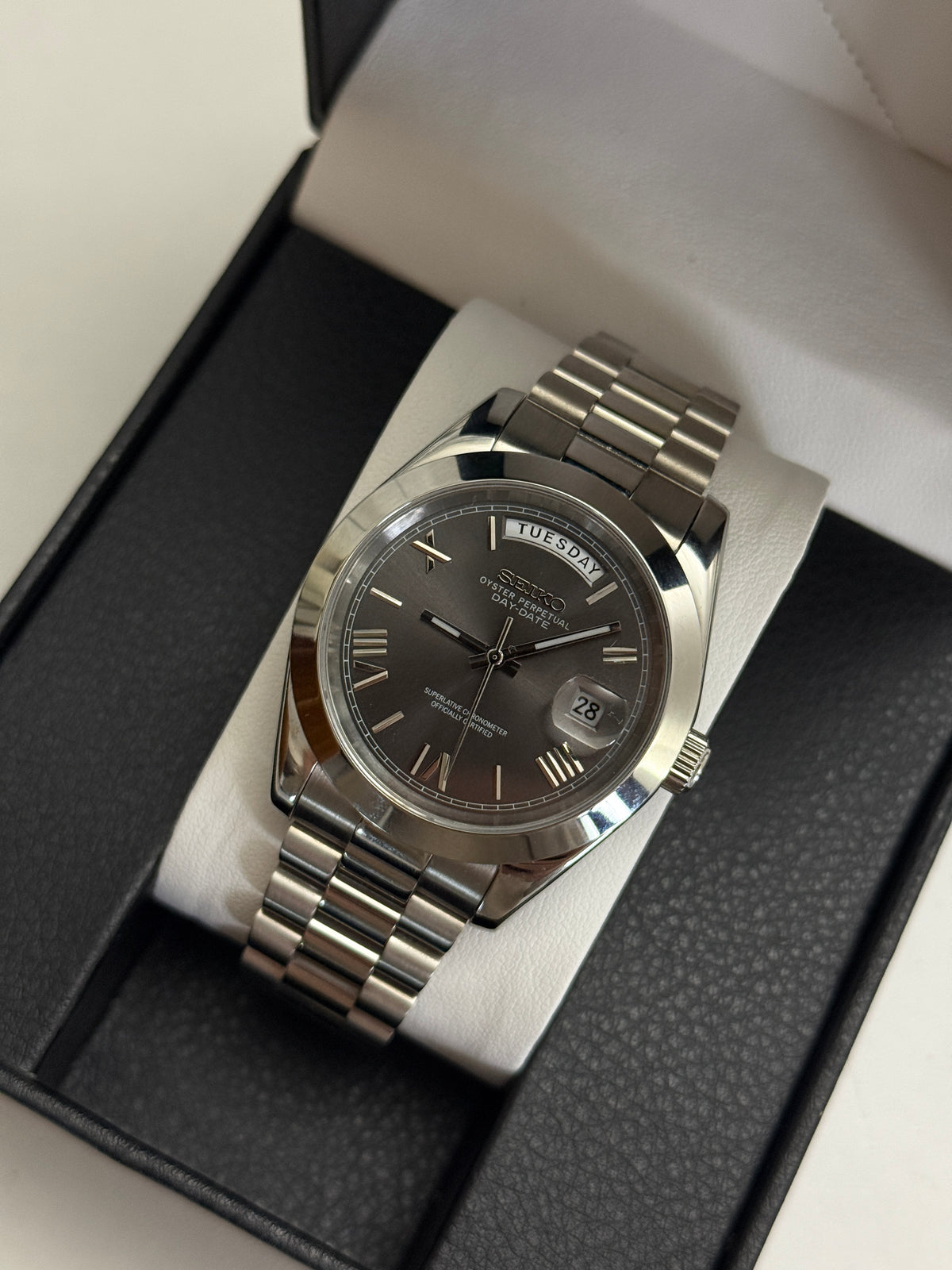 Grey Daydate 39mm Seiko Mod