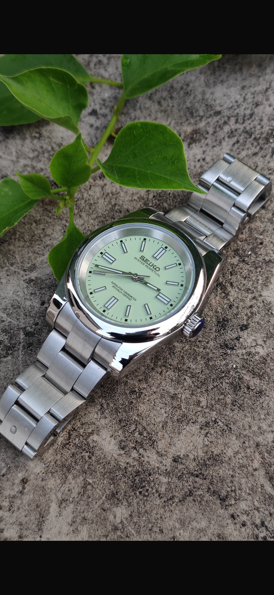 Green Sunburst Datejust Custom Seiko Mod
