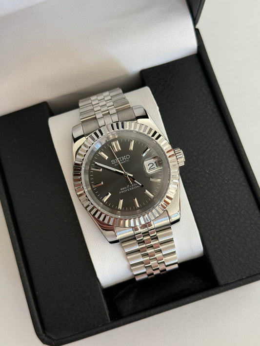 Grey Sunburst V3 Datejust Custom Seiko Mod