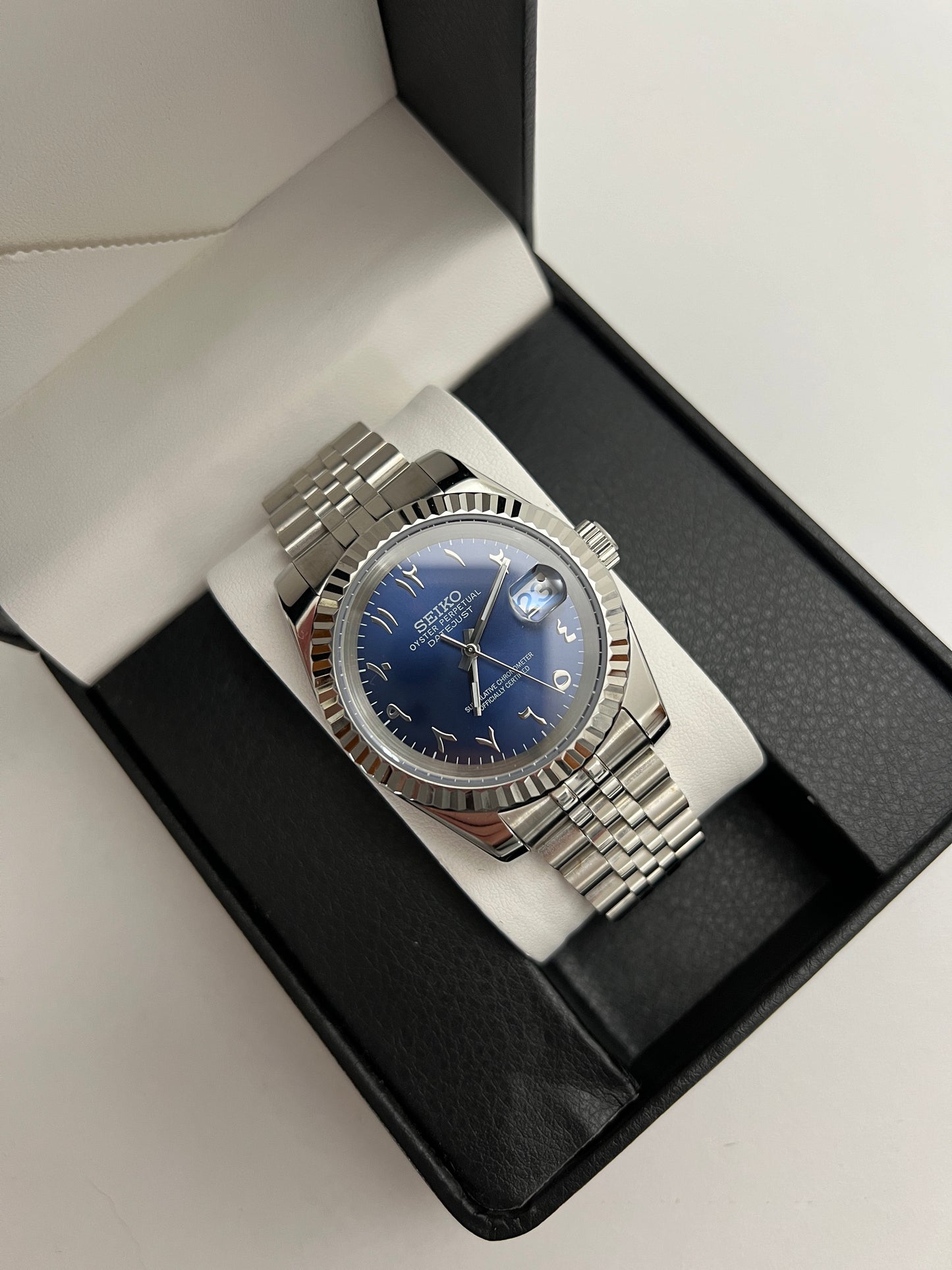 Blue Arabic V2 Datejust Custom Seiko Mod