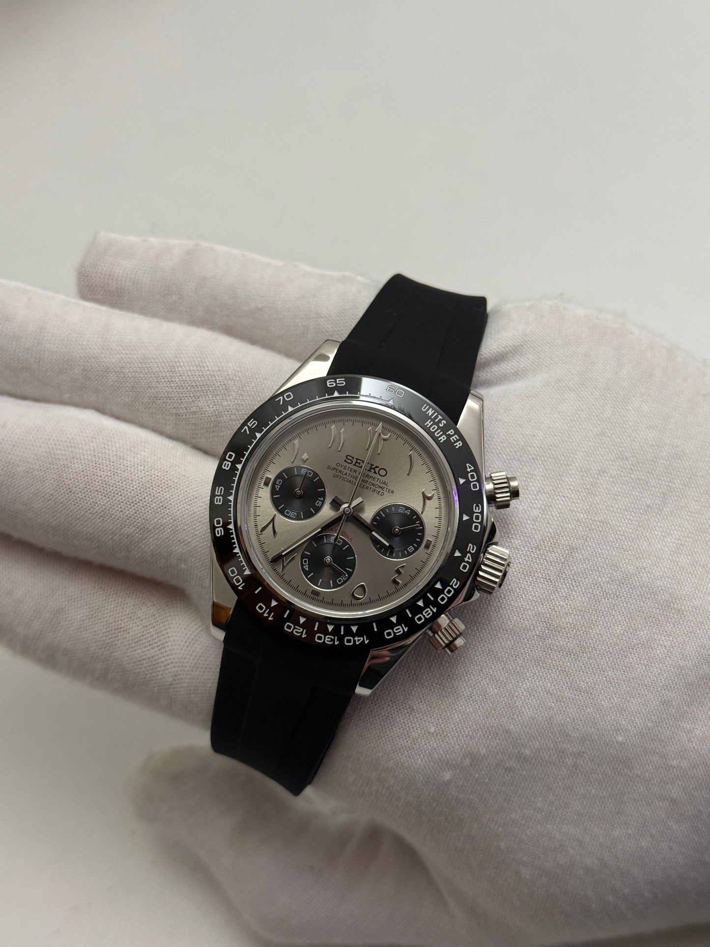 Grey Arabic Seiko Daytona Custom Mod (VK63)