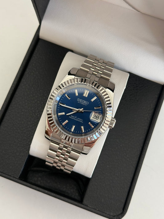 Blue Sunburst V2 Datejust Custom Seiko Mod