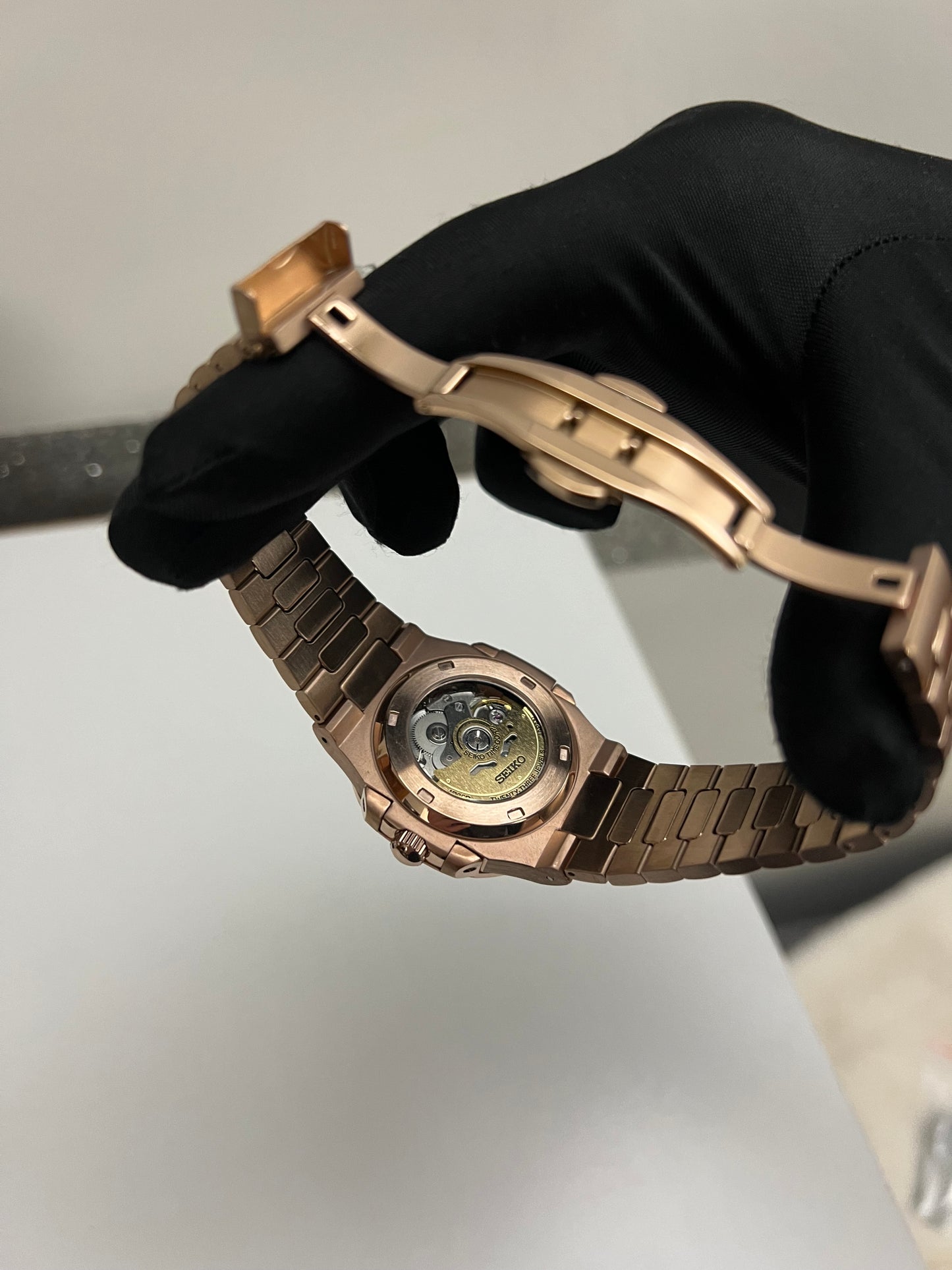 Rose Gold Nautilus Custom Seiko Mod