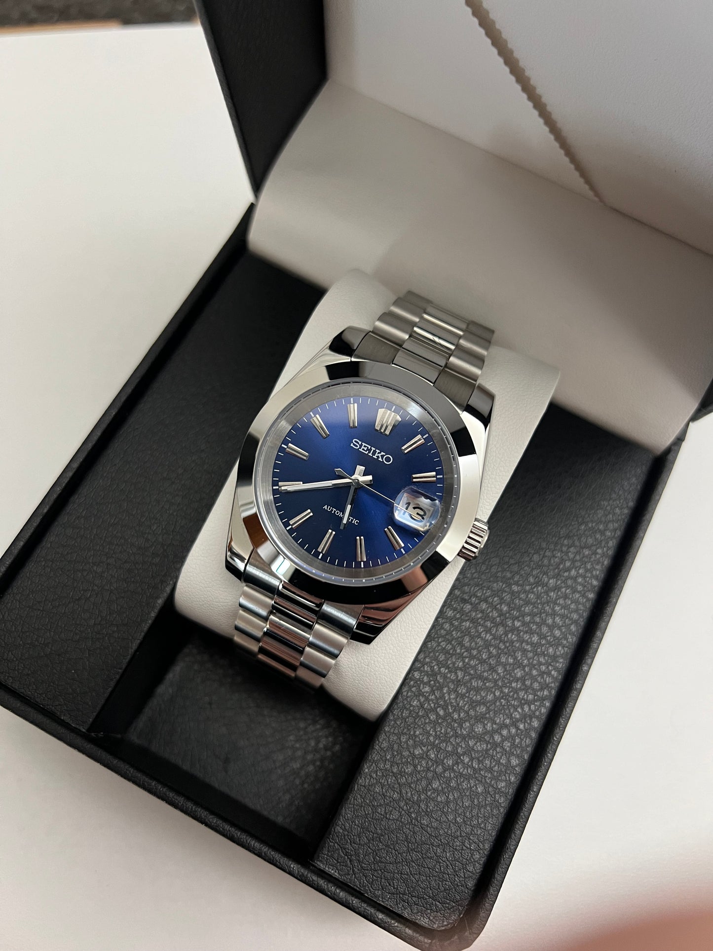 Blue Sunburst Datejust Custom Seiko Mod