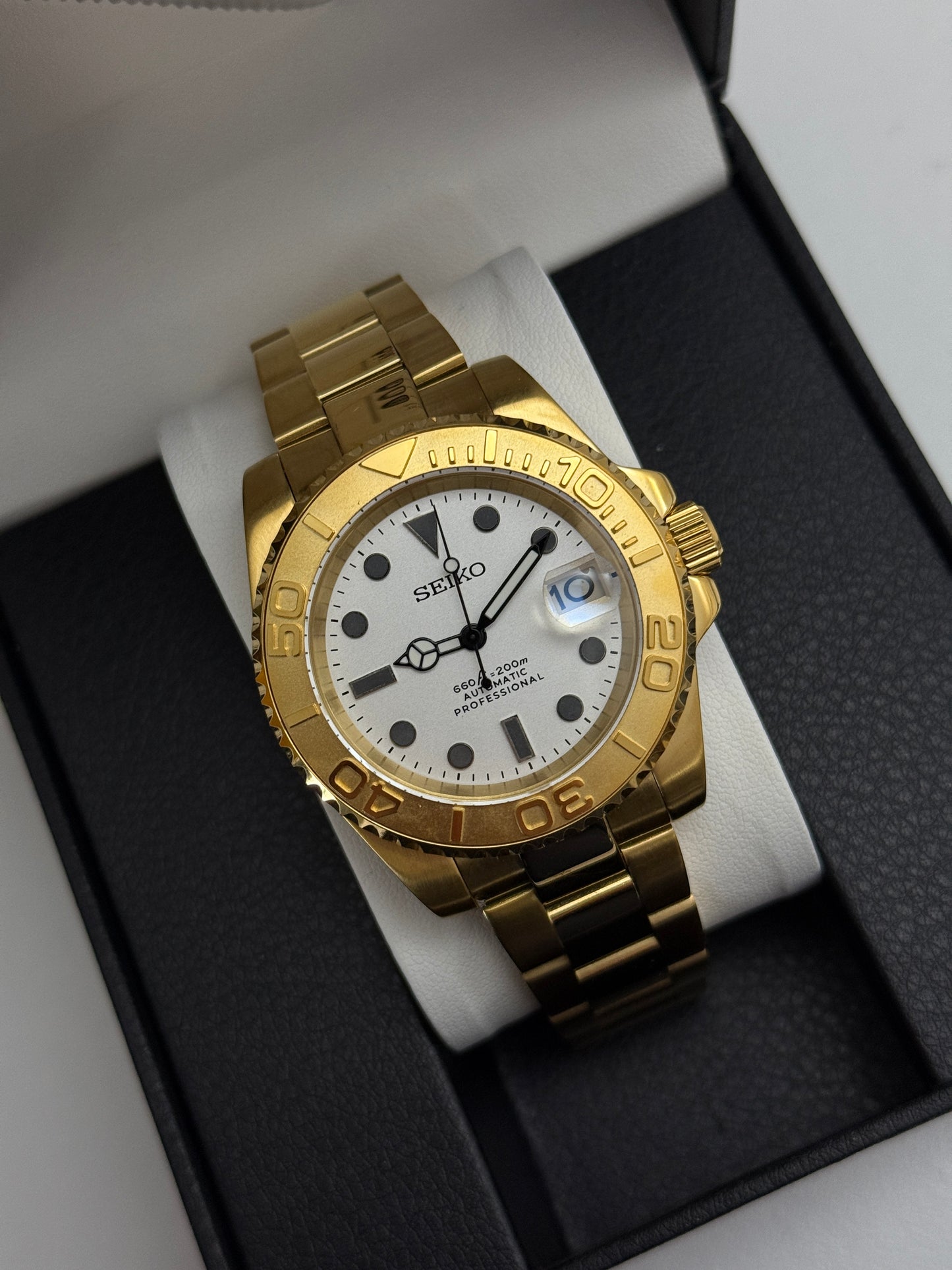 Gold Yacht Master 40 Custom Seiko mod