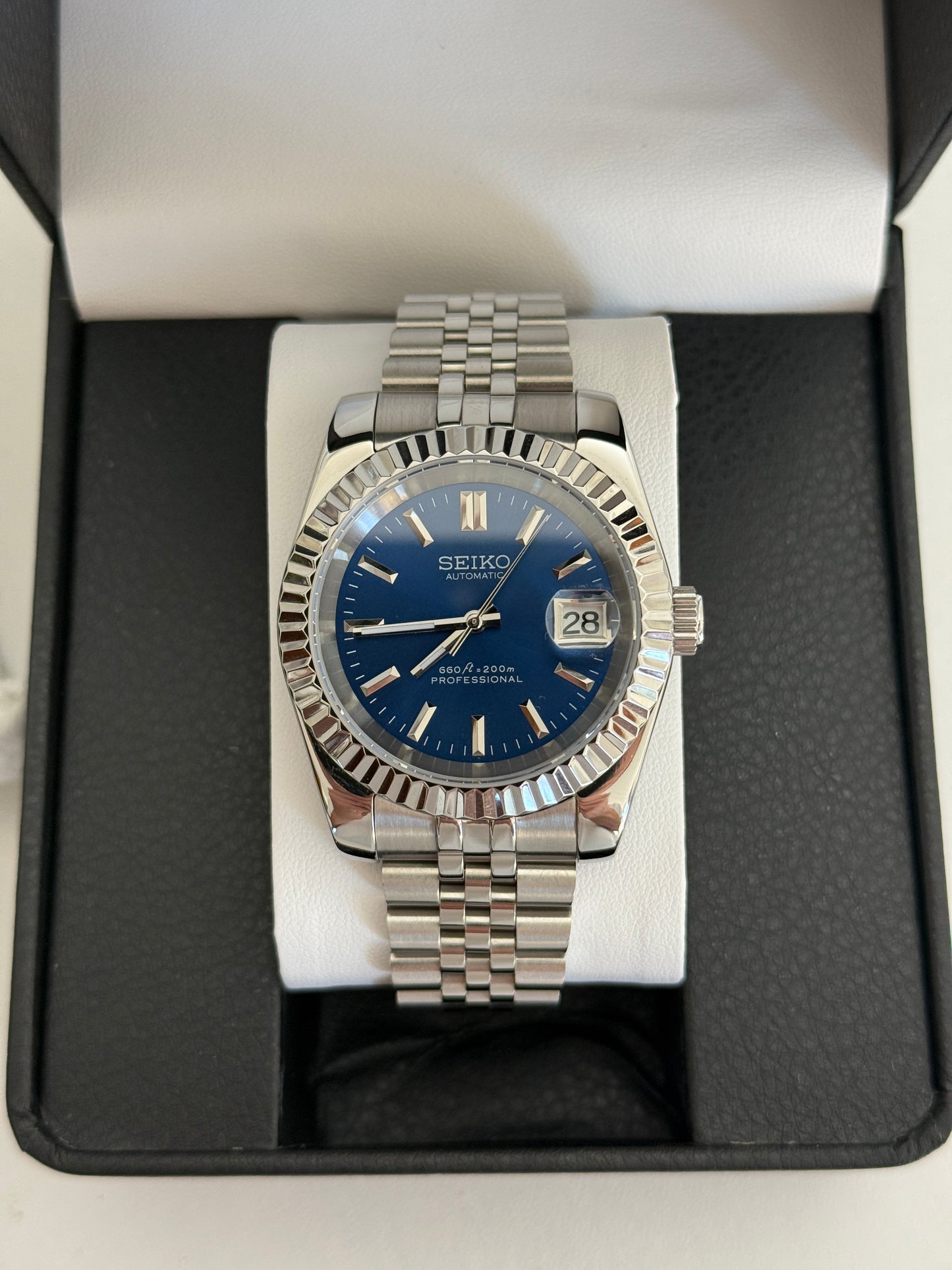 Blue Sunburst V2 Datejust Custom Seiko Mod