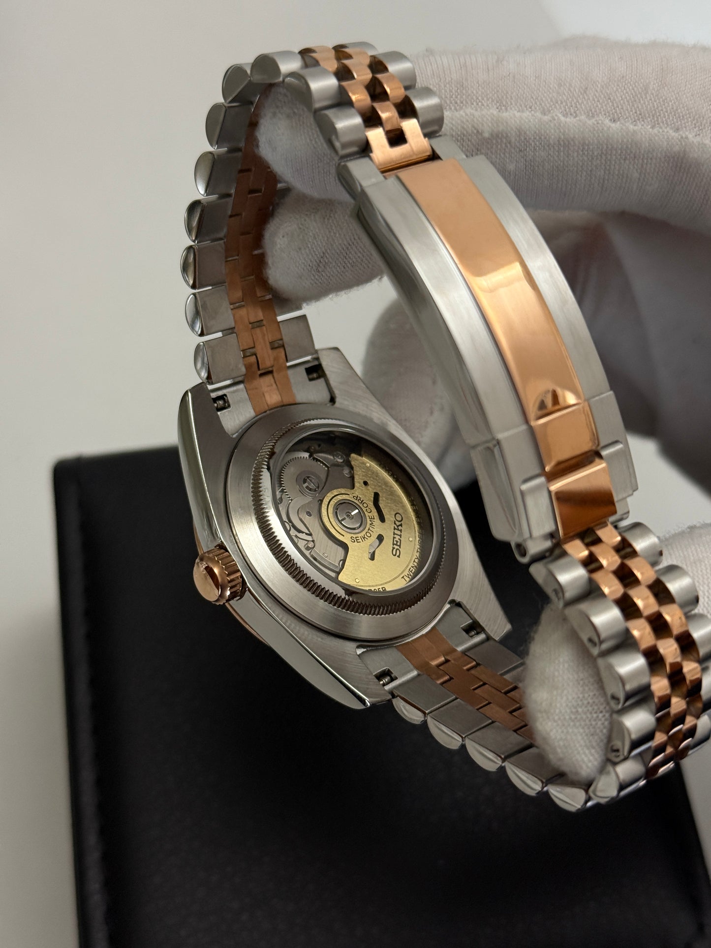 Rose Gold Chocolate Datejust Custom Seiko Mod
